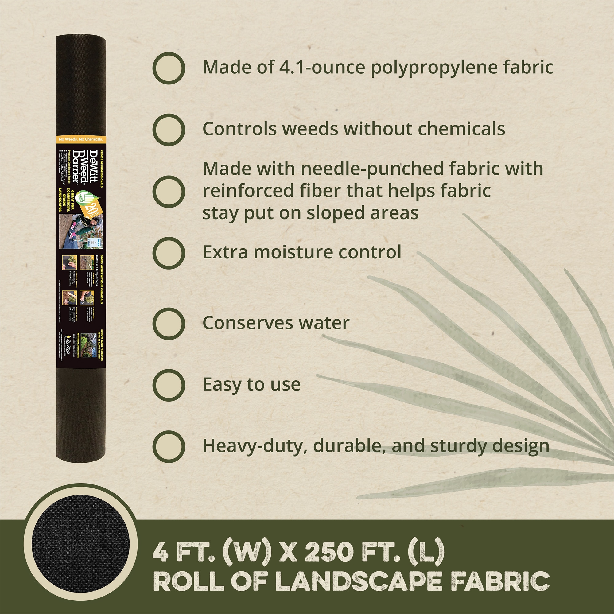 DeWitt 20 Year 4.1oz 4 Feet x 250 Feet Home and Commercial