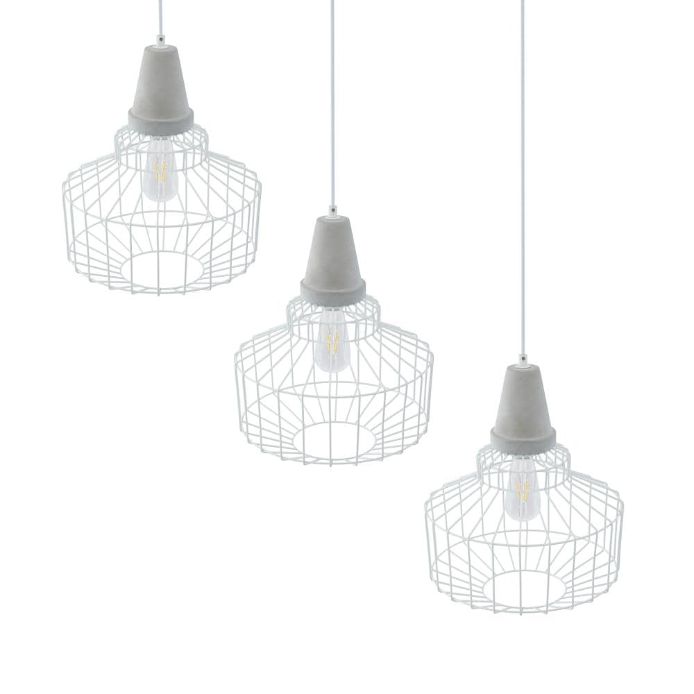 Boston Loft Furnishings ATG8036LTS3 Geblic 3 -Light White and cement gray Modern/contemporary Geometric Medium Hanging Pendant light
