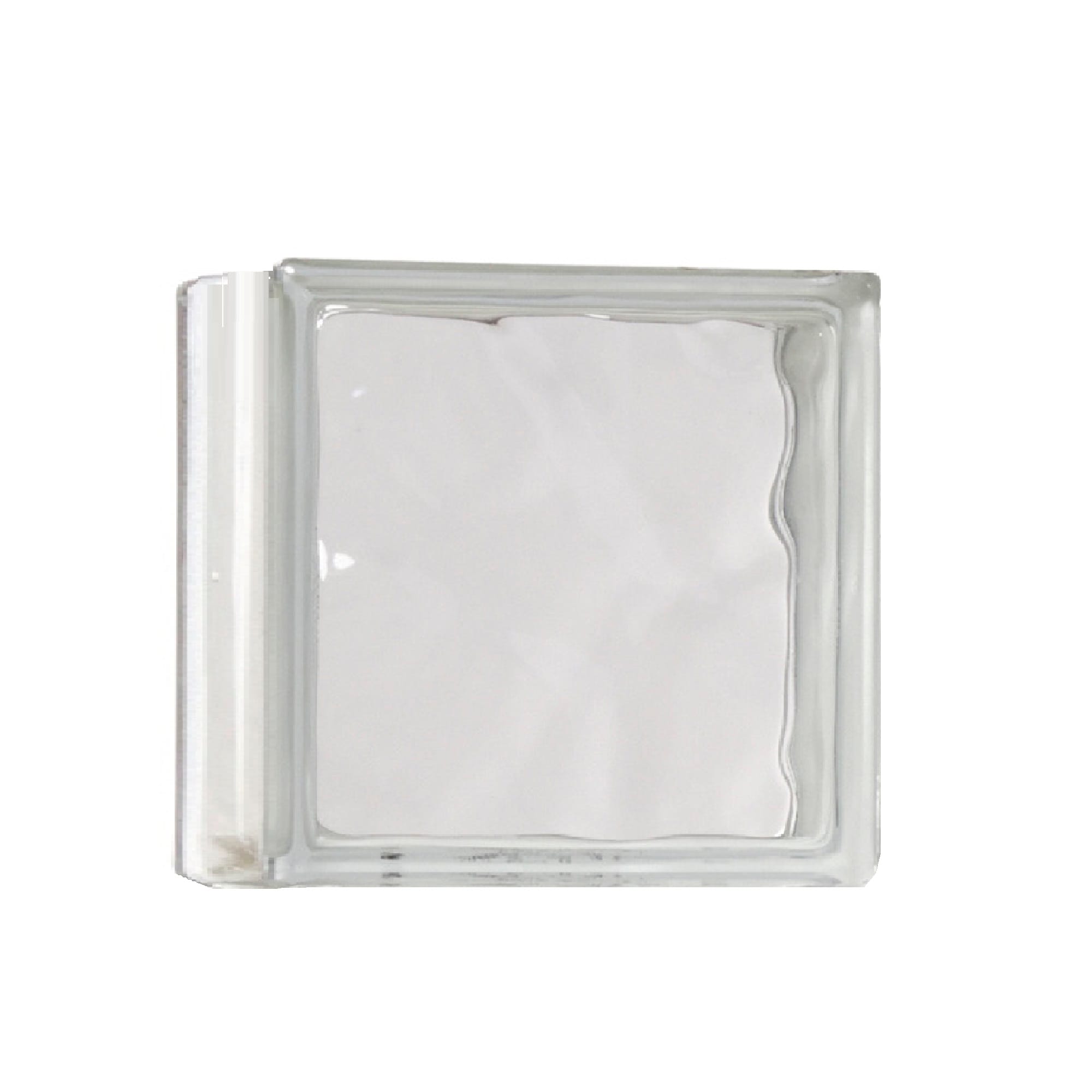 RELIABILT Clear Wave Glass Block (8-in H X 8-in W X 4-in D) In The ...