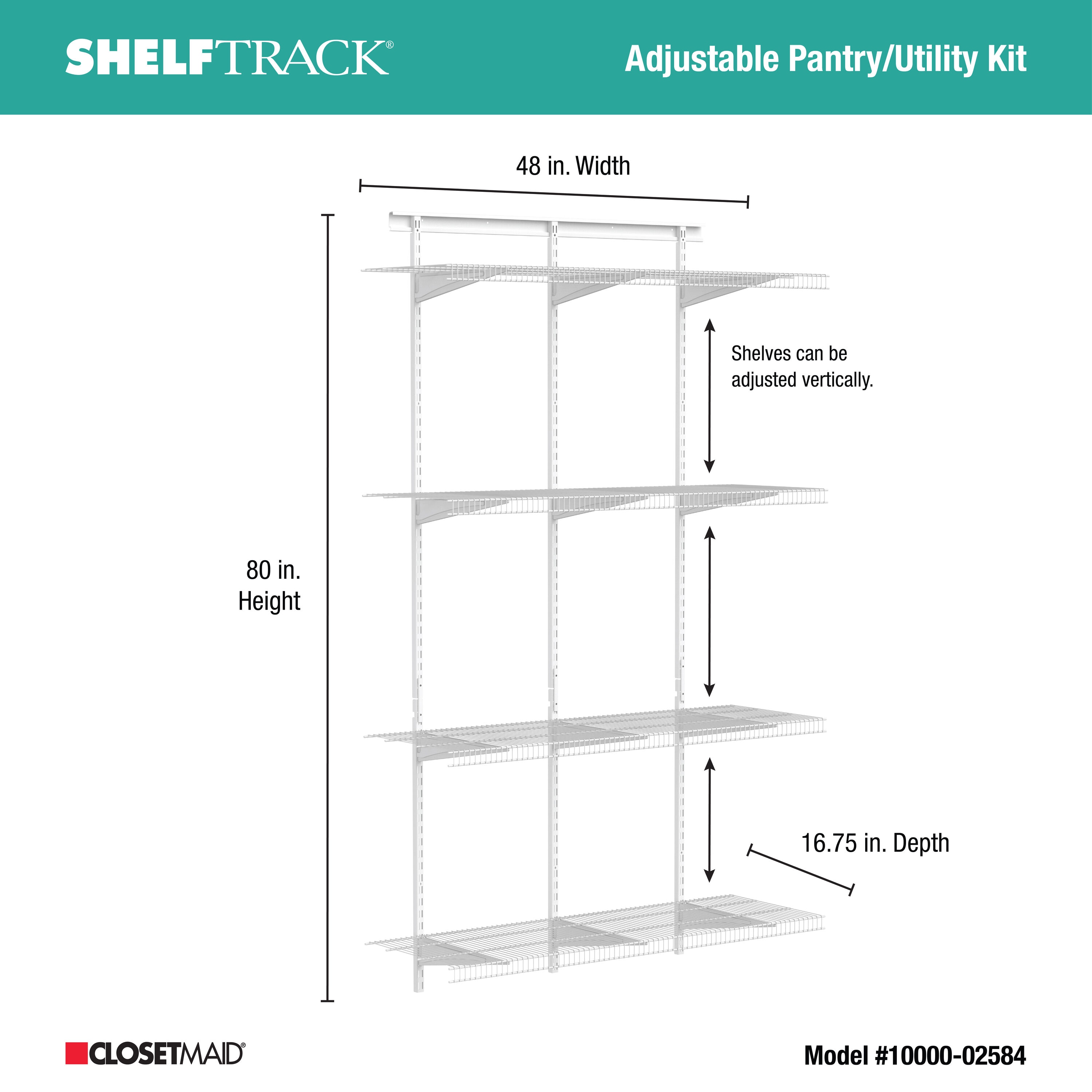 ClosetMaid ShelfTrack 4-ft to 6-ft x 13-in White Wire Closet Kit