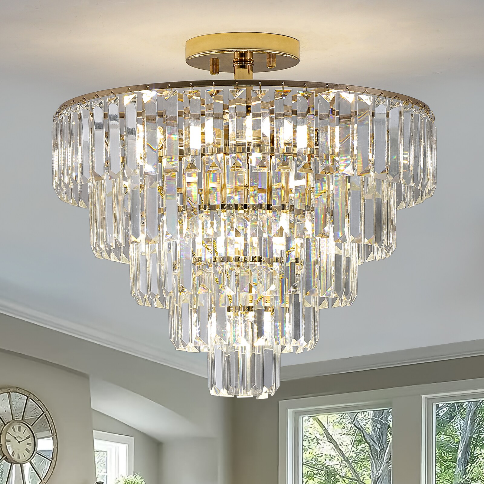 Zeus & Ruta Chandeliers 10-Light Gold Modern/Contemporary LED Dry rated ...