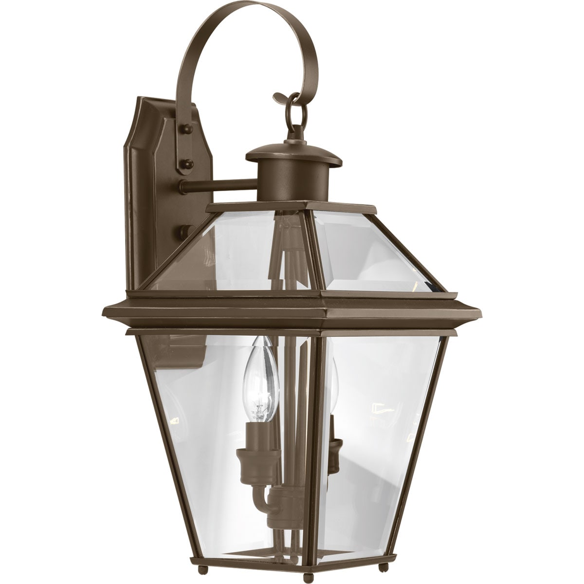 Progress Lighting P6616-20 Burlington 2 -Light 18.75-in H Antique Bronze Hardwired Outdoor Wall Light