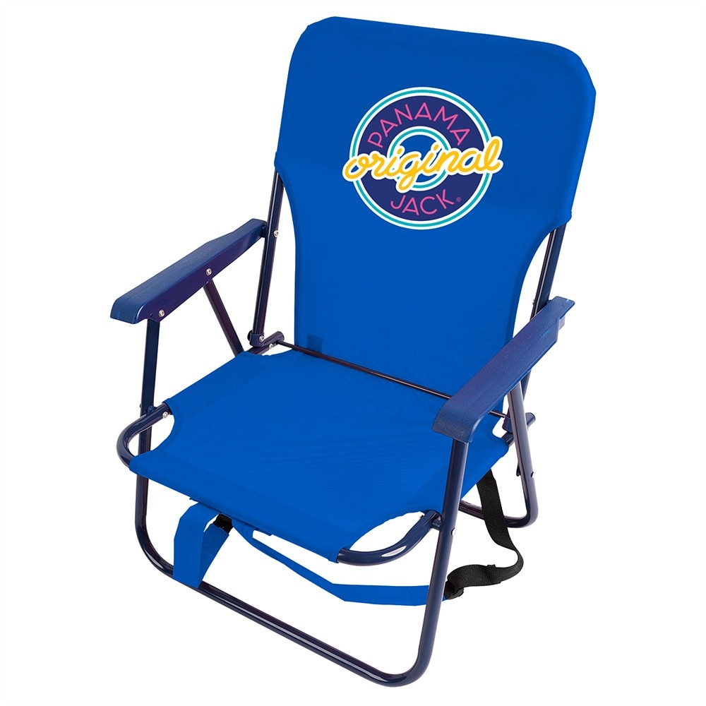 Panama Jack BC92141-PJ Polyester Blue Folding Beach chair Adjustable and Carrying Strap/Handle Included