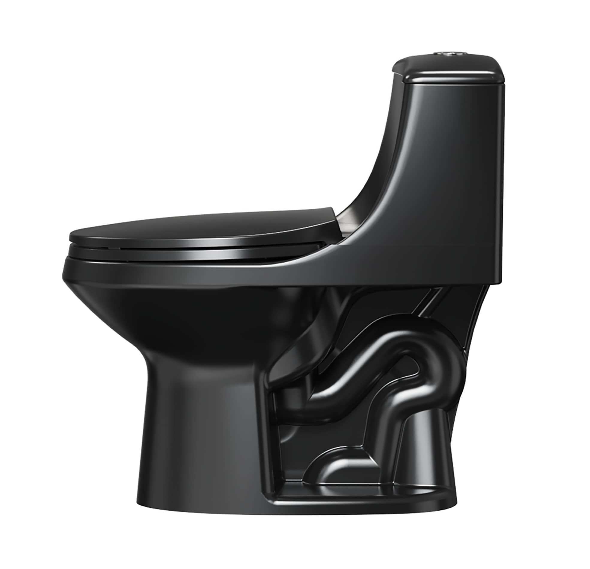 Project Source Pro-Flush Black Dual Flush Elongated Chair Height 2-piece  WaterSense Toilet 12-in Rough-In 1.1-GPF in the Toilets department at