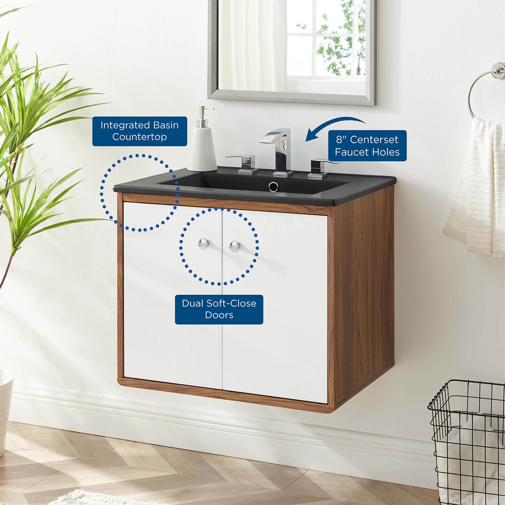 Modway EEI-5362-WHI-BLK Bath-Vanity-Combo - View #3