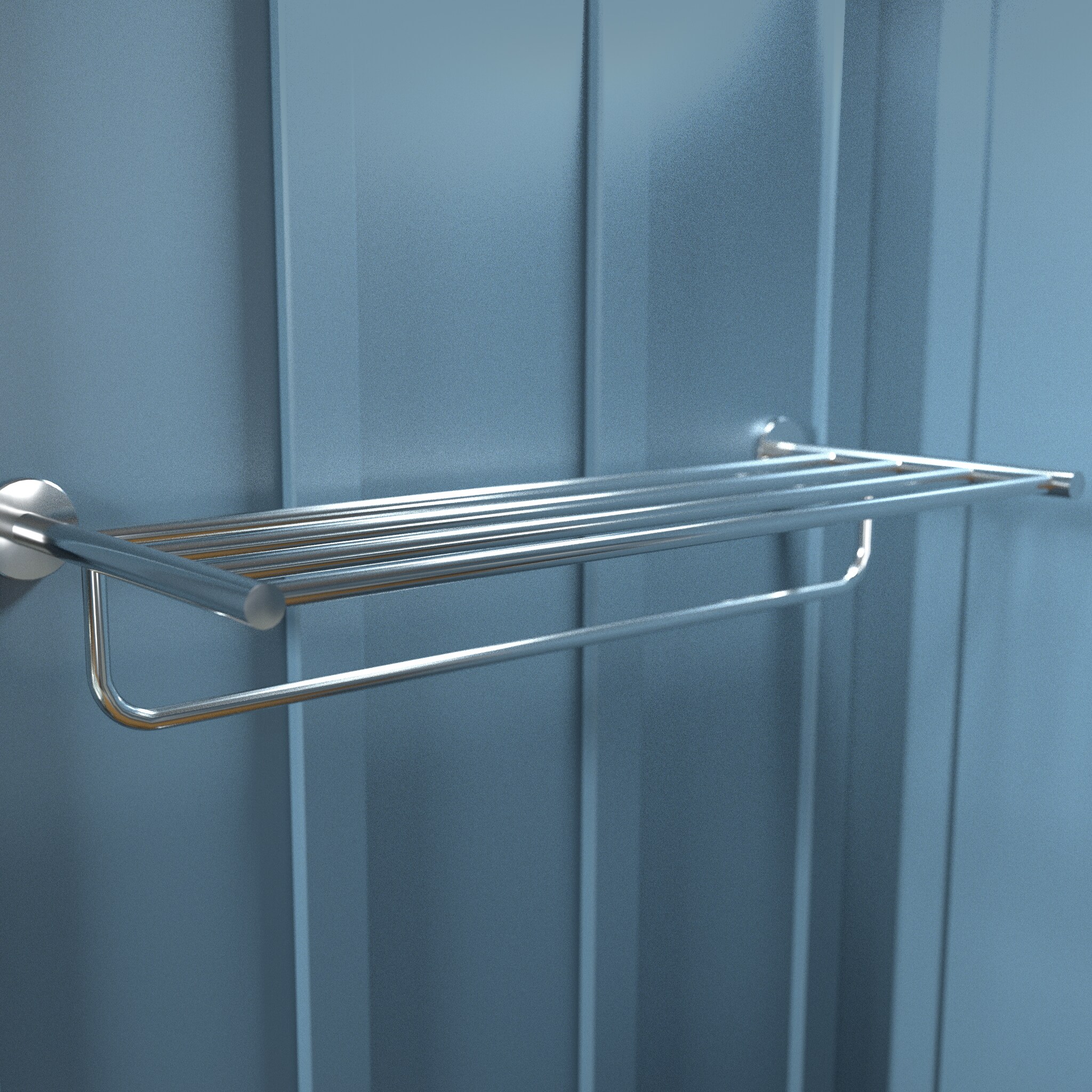 Chrome Wall Mounted Modern Towel Rack with Bar