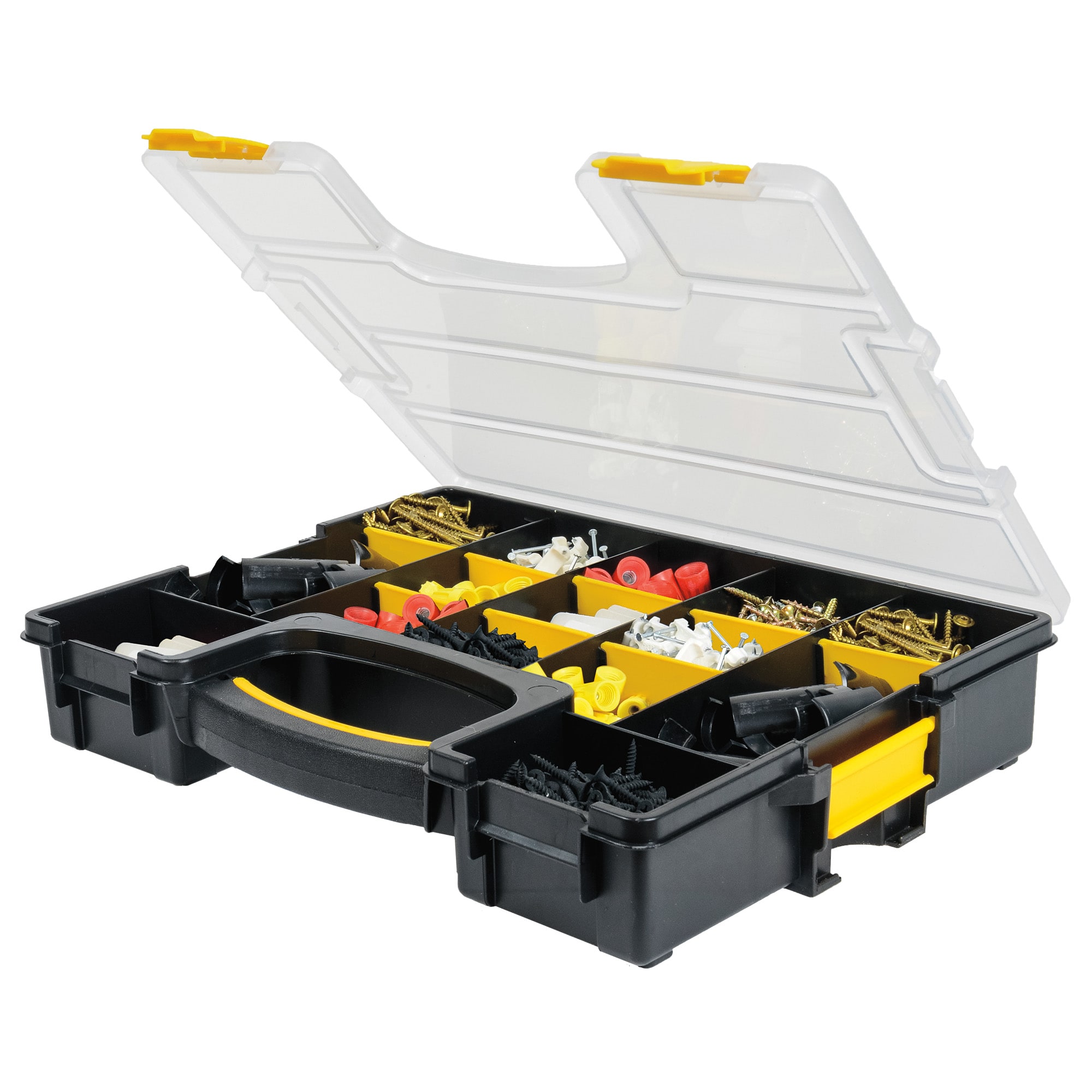 Stack-On Plastic Bin 10 Compartment Storage Box with Removable