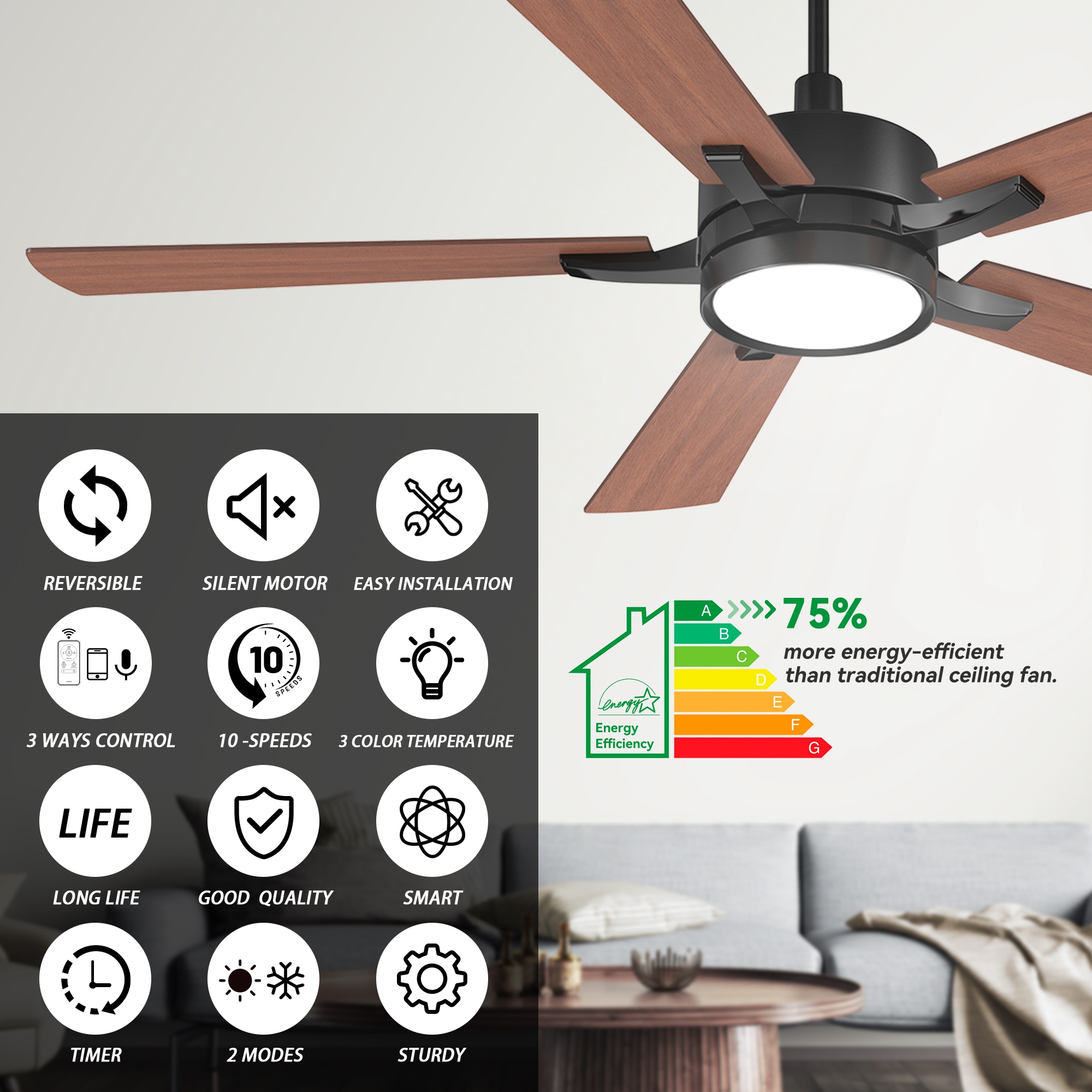 CARRO USA LS565E-L12-B3-1 Ceiling-Fans - View #5
