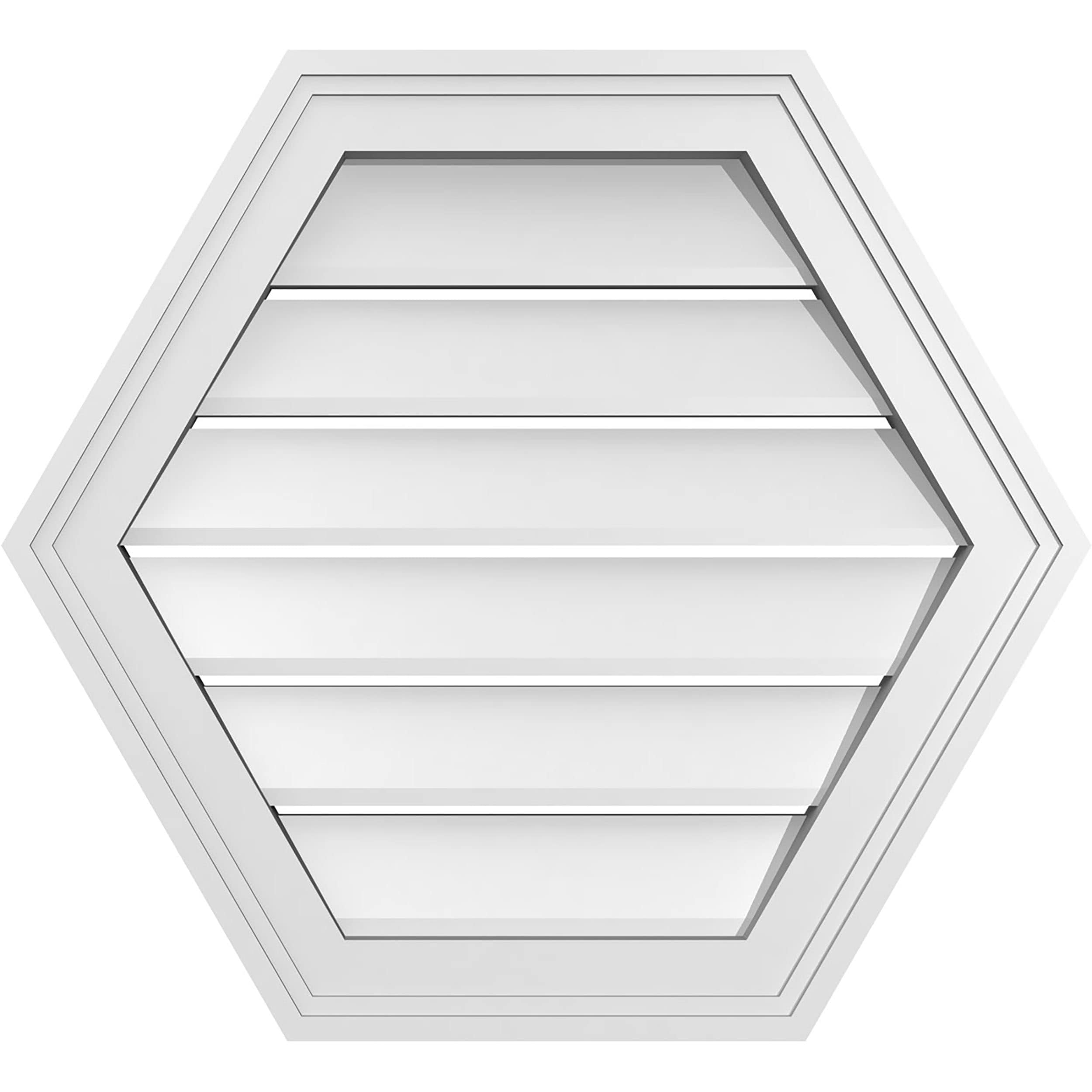 Ekena Millwork GVPHP22X2002SF 22-Inches x 20-Inches Off-white Peaked PVC Gable Louver Vent