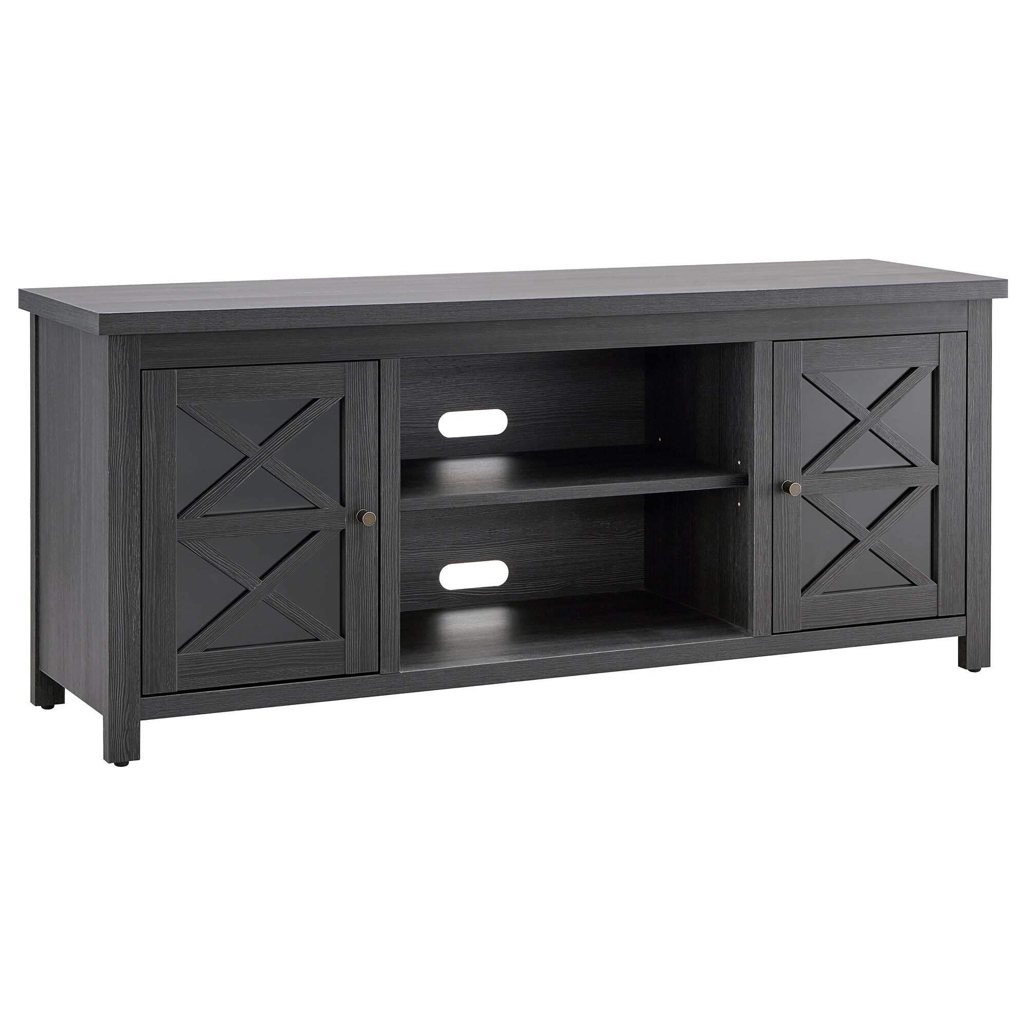 Hailey Home TV1384 Colton Transitional Charcoal Gray TV stand ( Accommodates TVs up to 70-in )