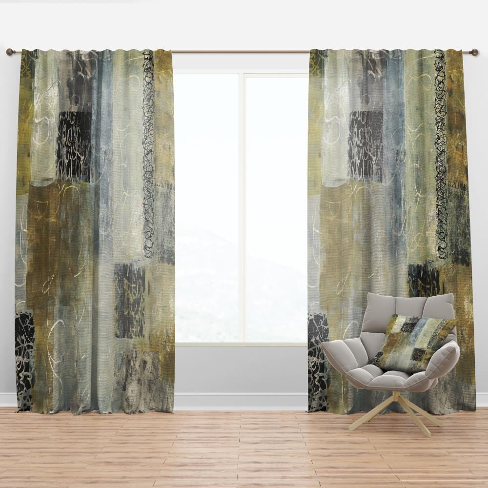 Designart CTN30004-52-120 120-Inches Multiple colors/finishes Abstract Room darkening Thermal lined Rod pocket Single curtain panel