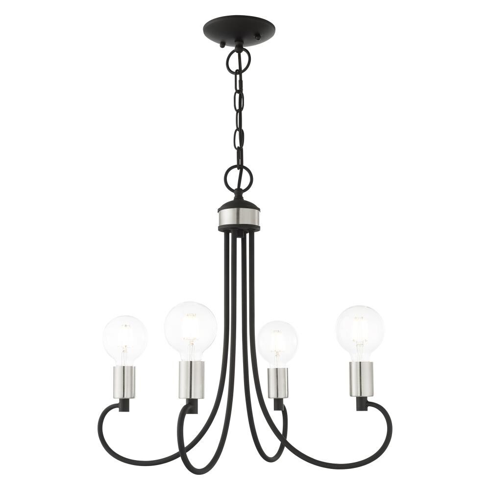 Black Crystal Mini 4-Light Candle Chandelier