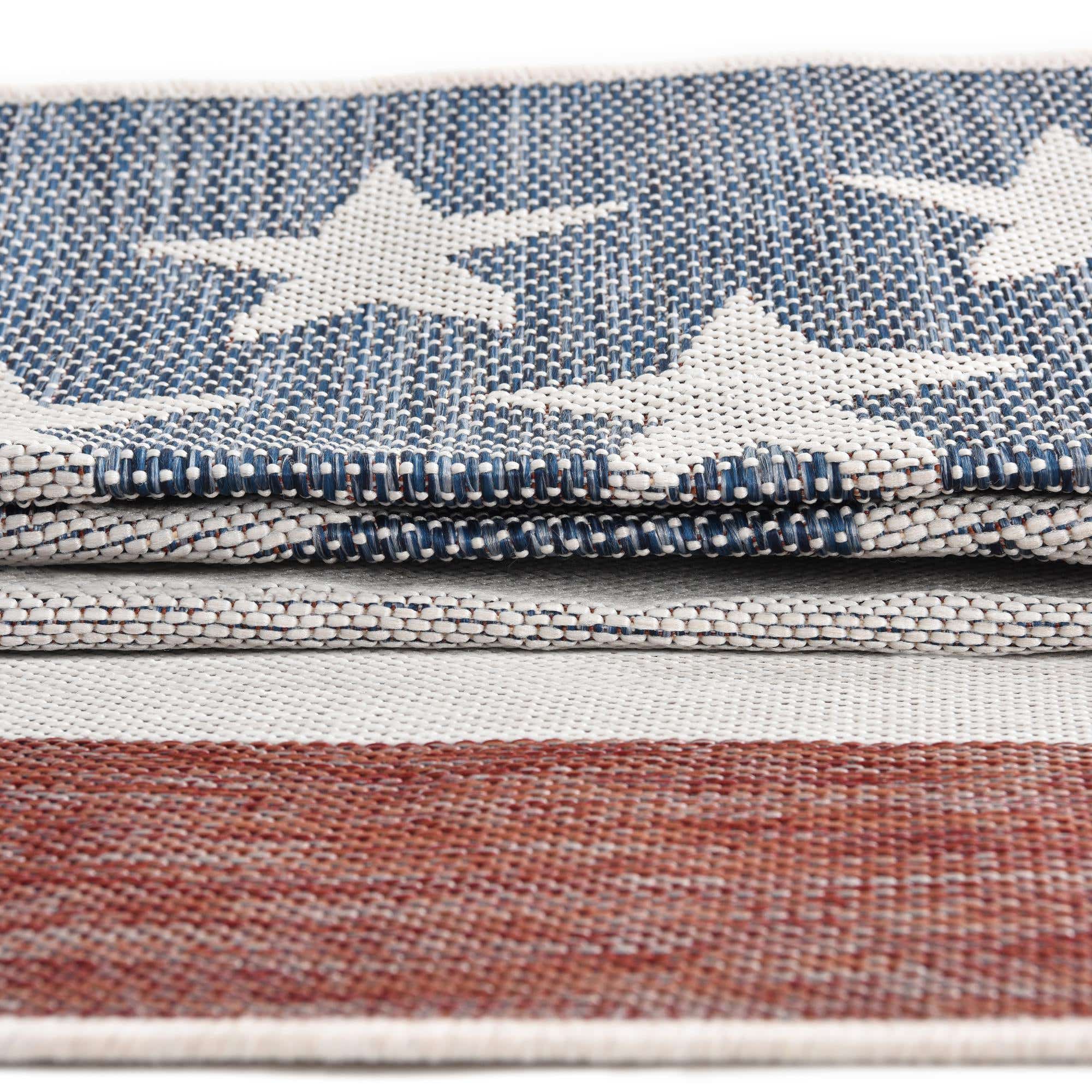 Old Glory Red and Blue Synthetic Outdoor Area Rug 5' x 7'