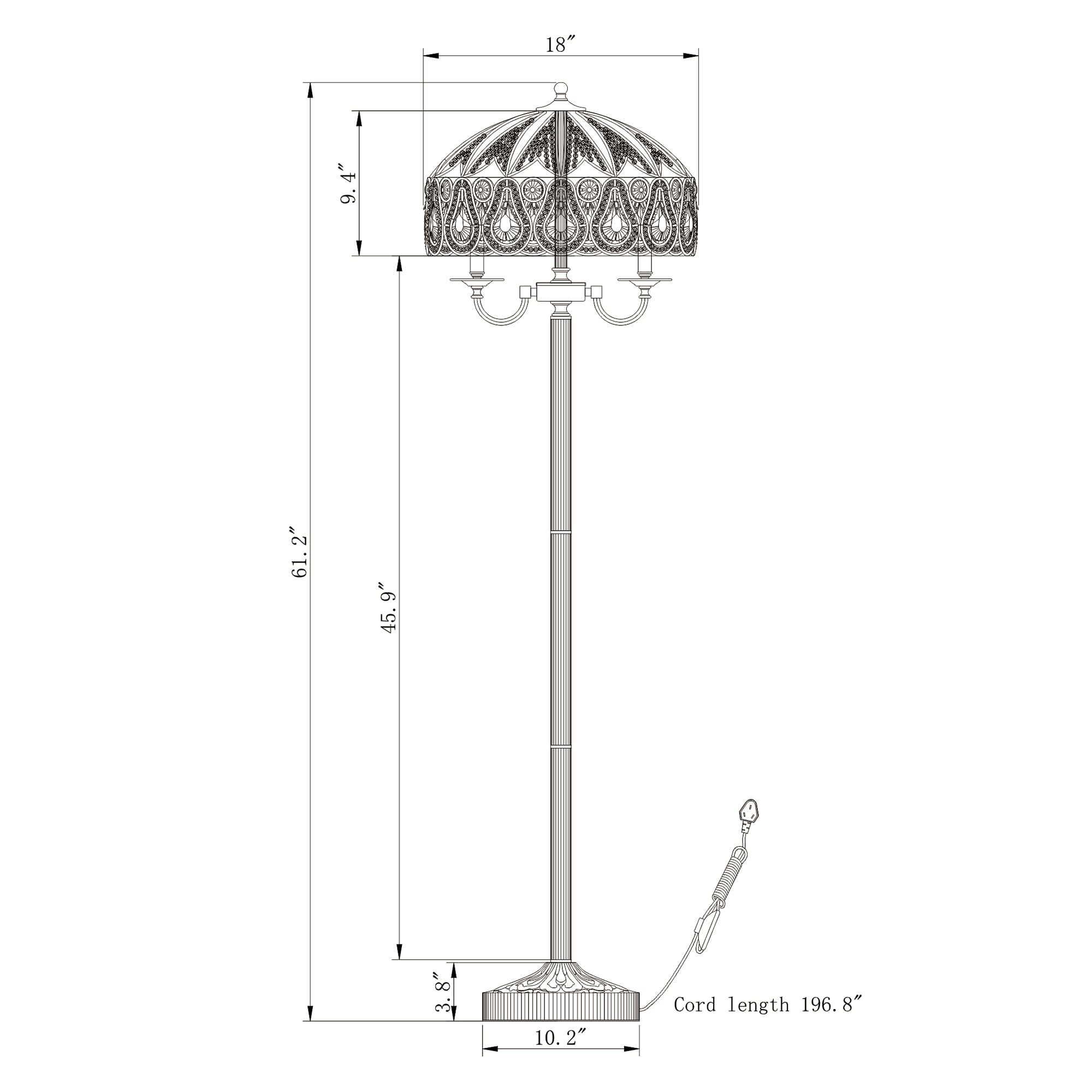 Warehouse of Tiffany 61.2-in Bronze Shaded Floor Lamp in the Floor ...