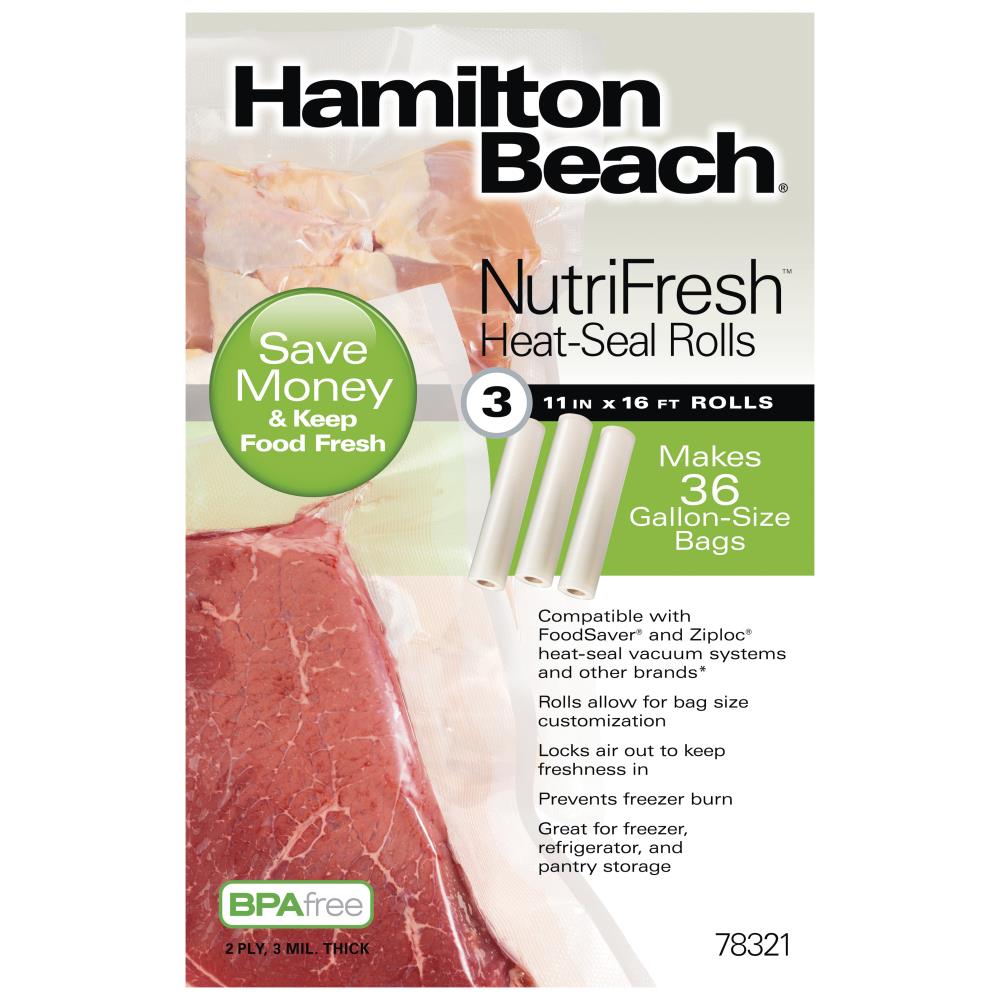 Hamilton Beach NutriFresh Heat-Seal Quart Rolls, 3-Pack