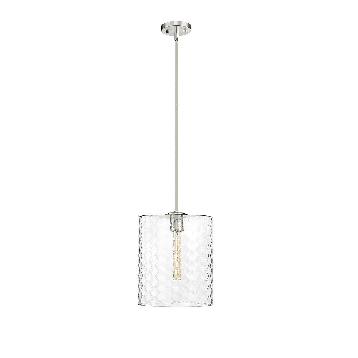 Millennium Lighting 9221-BN Ashli 1 -Light Brushed Nickel Modern/contemporary Clear glass Cylinder Medium Hanging Pendant light