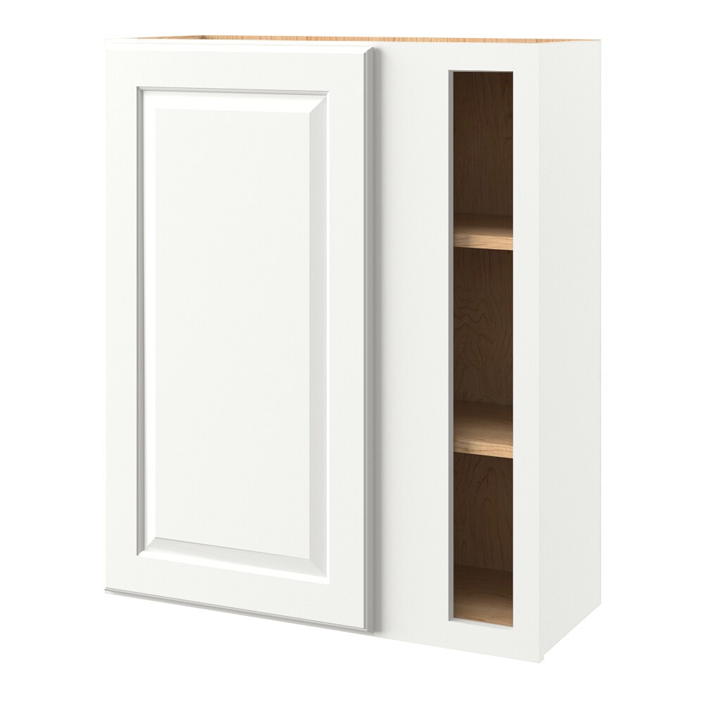 Tilson 30-in W x 36.125-in H x 12-in D Linen Blind Corner Base Fully Assembled Cabinet (Raised Panel Square Style) in White | - allen + roth 6298TS