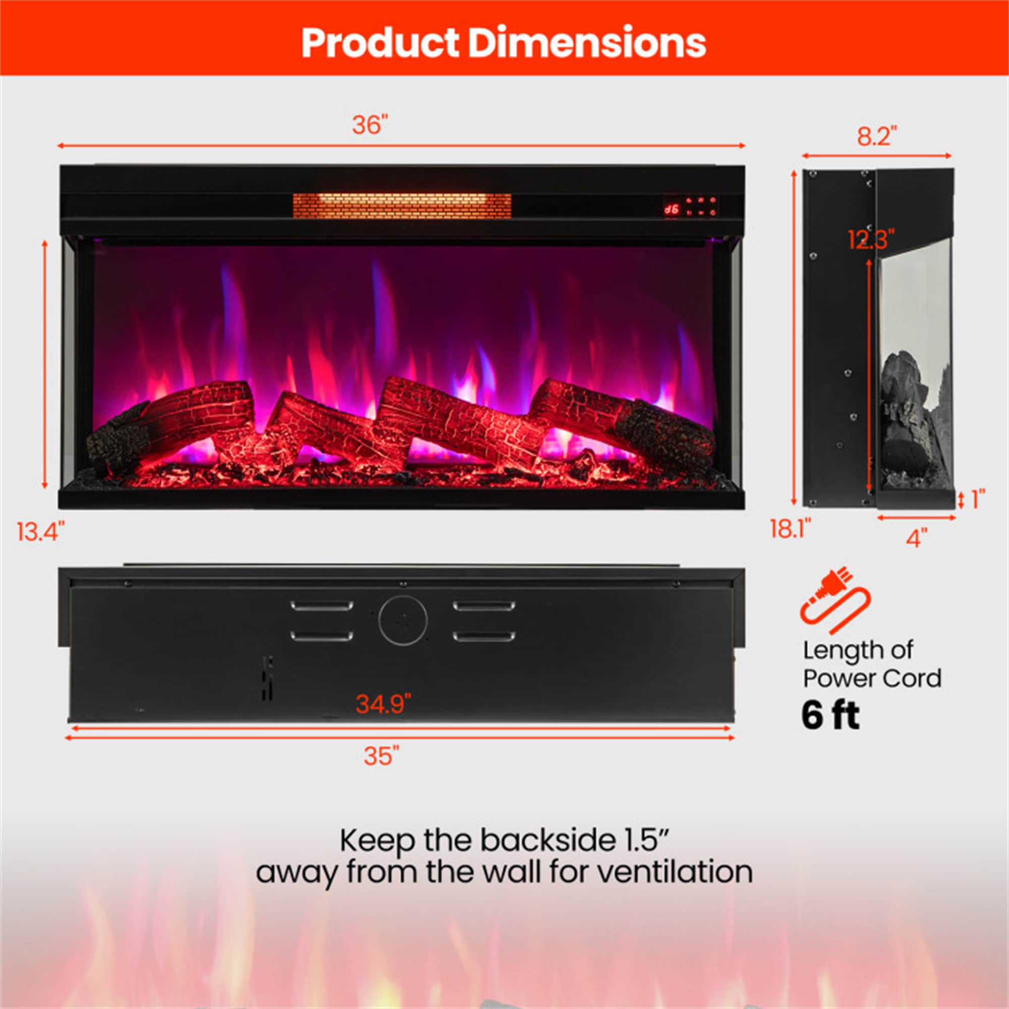 BABOOM BOM-807US-BK-CO Electric-Fireplaces - View #9