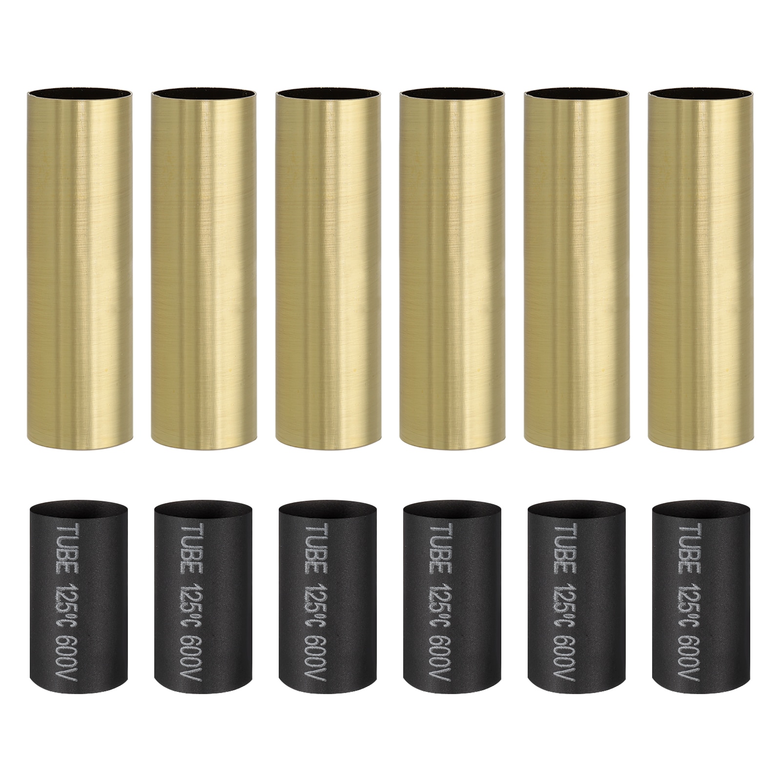 PATIKIL 3 Inch Tall Candle Covers Sleeves 6pcs Metal E12 Chandelier Socket Sleeves with Insulation Heat Shrinkable Flame Retardant Tube Bulb Light Base Holder for Lamps Bronze