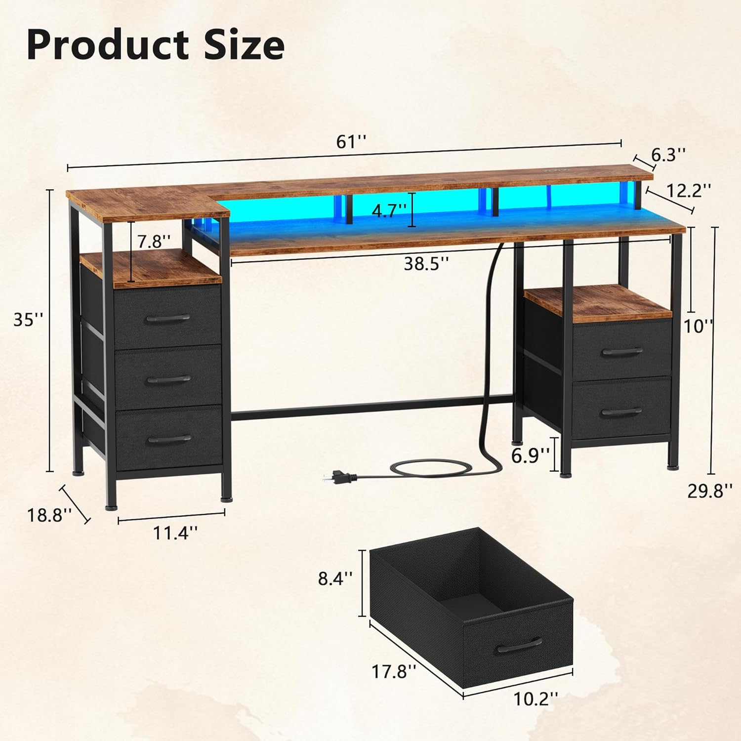 Furologee CD-031V1-CL-61-1-RB desks - View #3