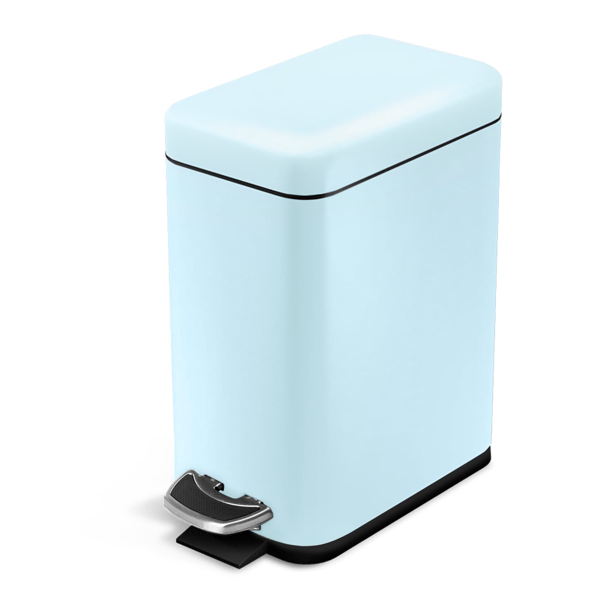 Home Zone Living VA42403A 1.3 Gallon Blue Steel Indoor Kitchen Step Trash Can