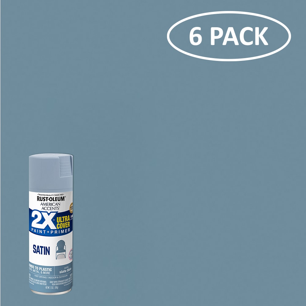 Ink Blue Rust-Oleum American Accents 2x Ultra Cover Satin Spray Paint, 12 oz, Size: 12 oz Spray