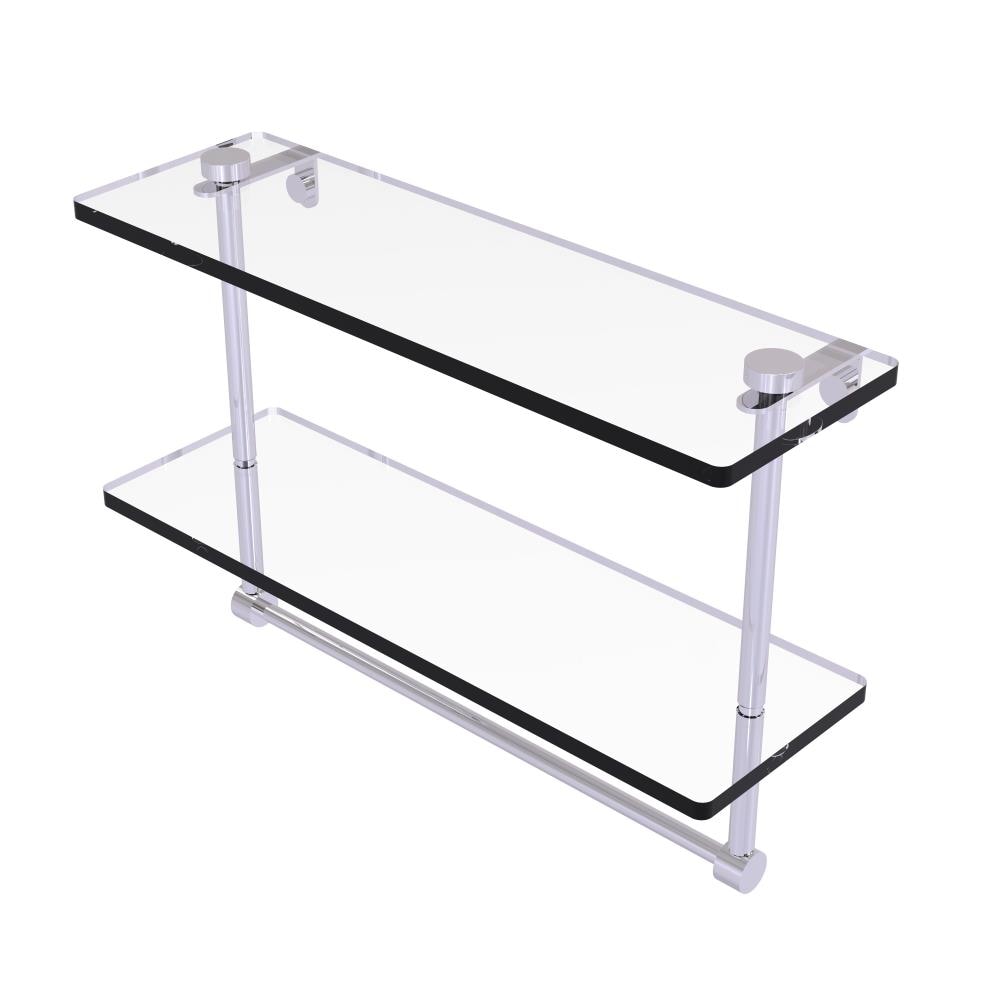 Allied Brass NS-2/16TB-PC Polished Chrome 2 -Tier Wall mount Bathroom Shelf ( 16-in x 12-in x 5-in )