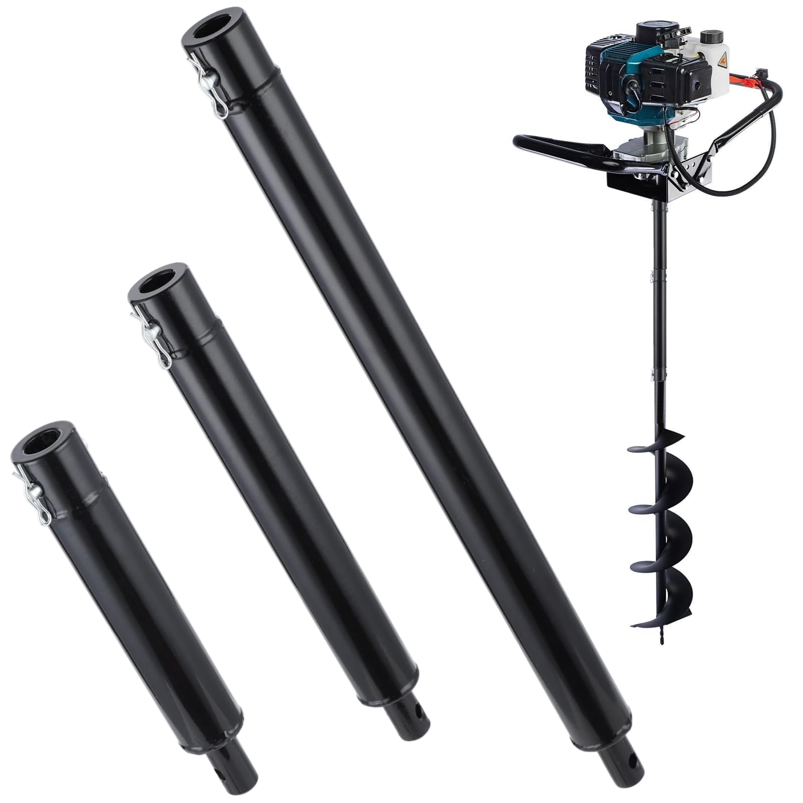 KHKFY  3 PCS Auger Extension Drill Bits 3 4 Shaft Earth Auger Drill Bit Extension Auger1 Drill Bit Extension Bar Garden Spiral Hole Drill Bit