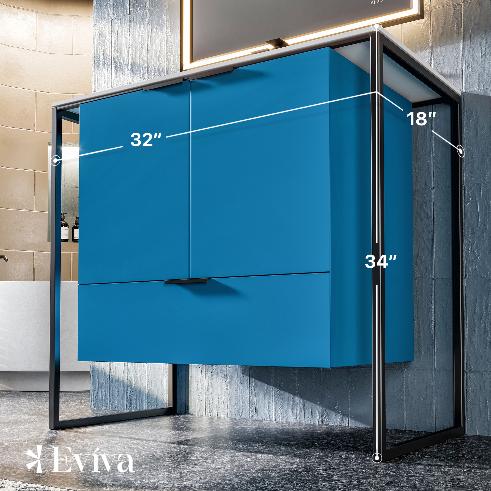Eviva EVVN120-32BLU Bath-Vanity-Combo - View #2