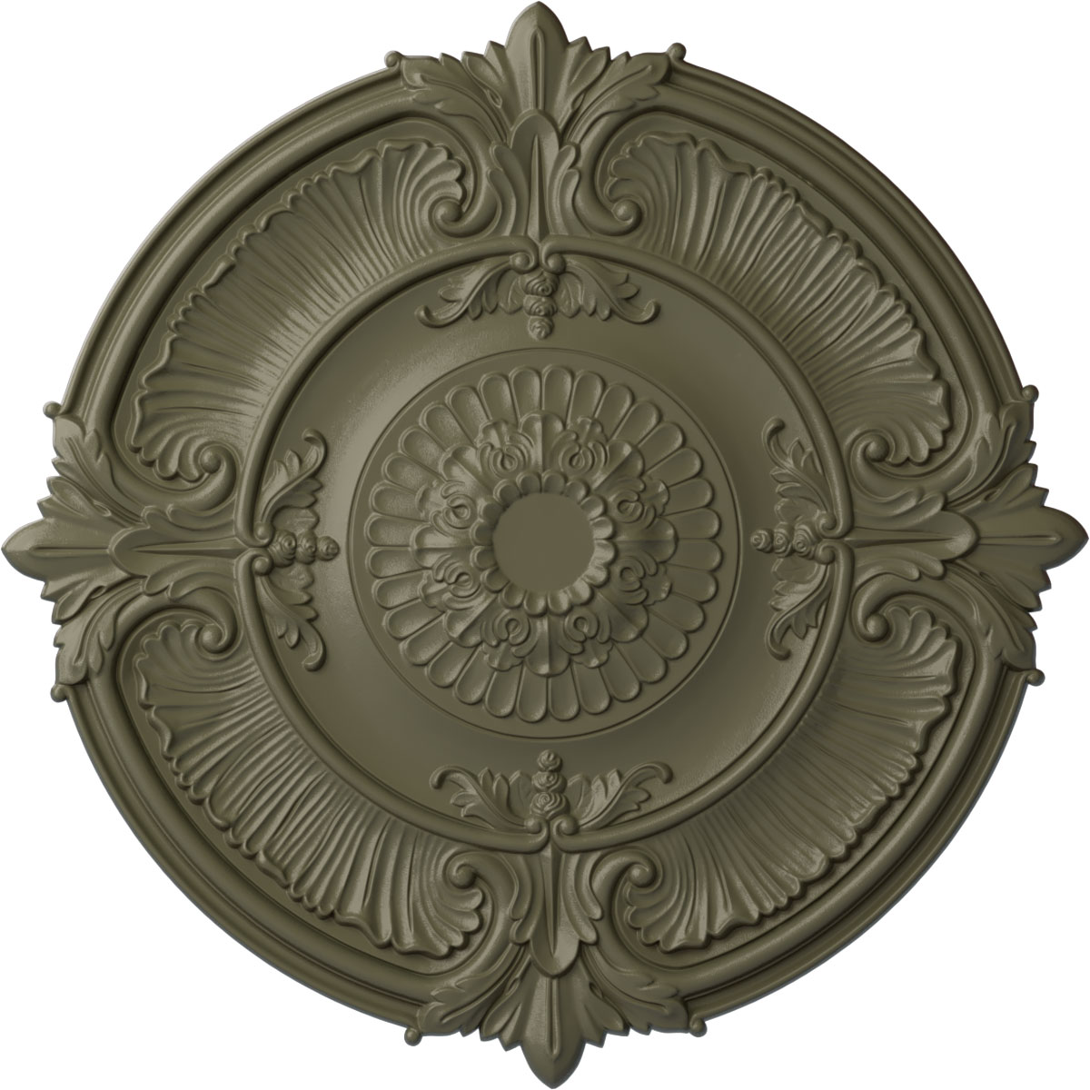 Ekena Millwork CM53ATSSF Attica Acanthus Leaf 55-in W x 55-in L Painted Spartan Stone Polyurethane Whole Ceiling Medallion