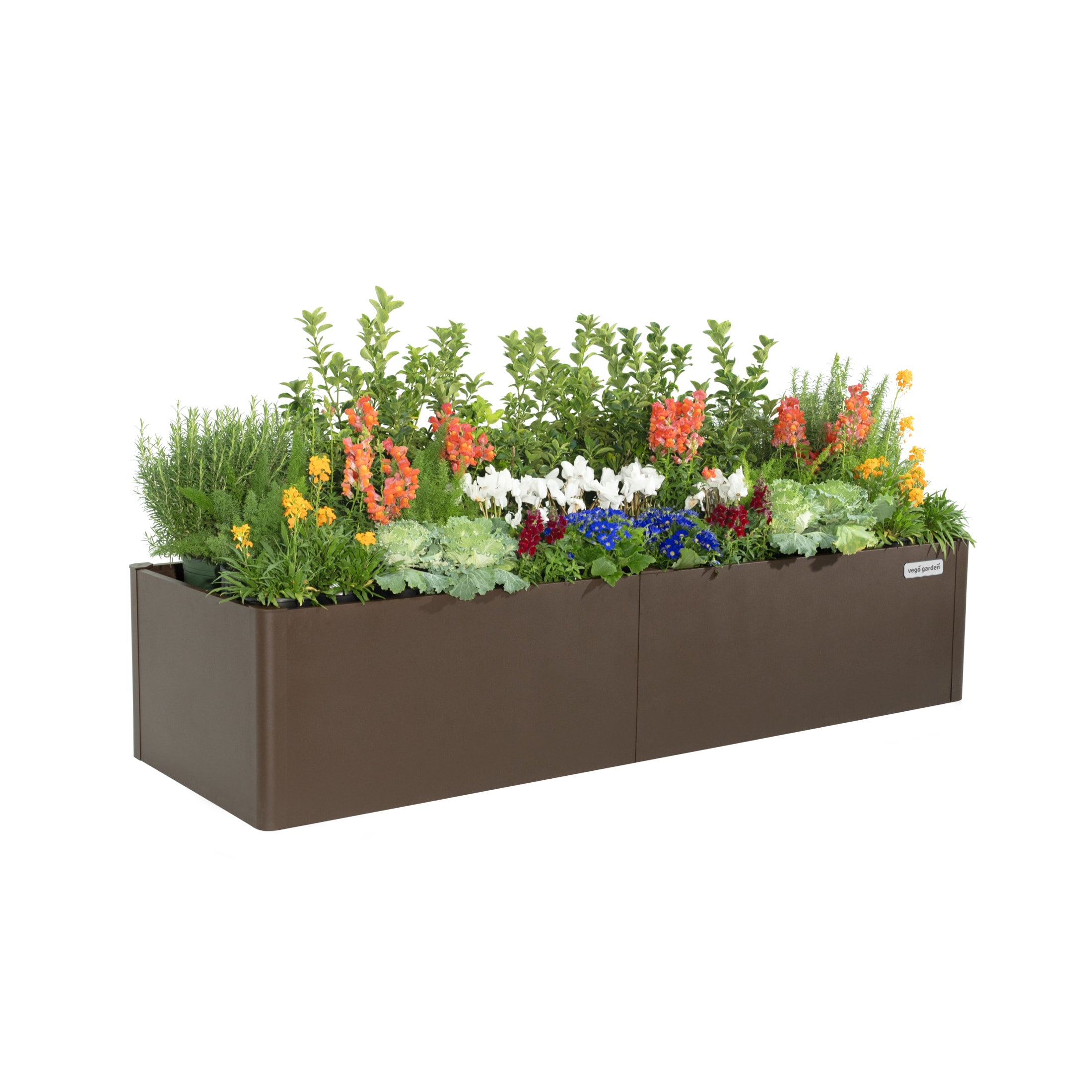 Vego Garden VBM2783BR 22-cu ft 27-in W x 83-in L x 17-in H Umber Brown Galvanized Metal Raised Garden Bed