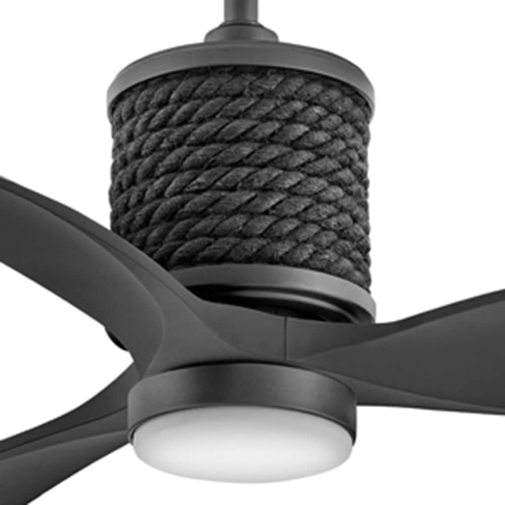 Hinkley Marin 60-in Matte black Integrated LED Indoor/Outdoor Smart Ceiling Fan with Light and Remote (3-Blade) 903160FMB-LDD Sansujyuku sansujyuku.com