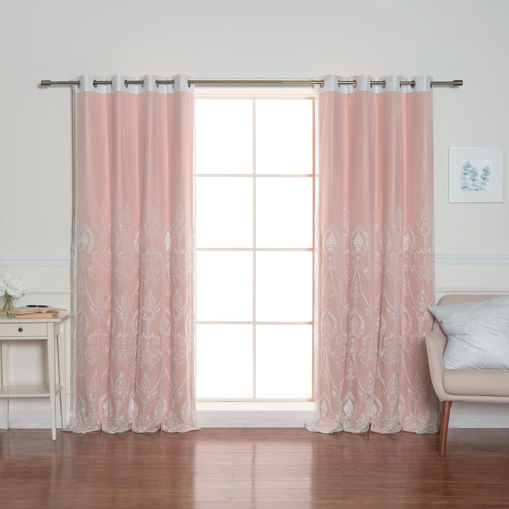 Best Home Fashion MM-TRELLIS-96-BLUSH curtains - View #6