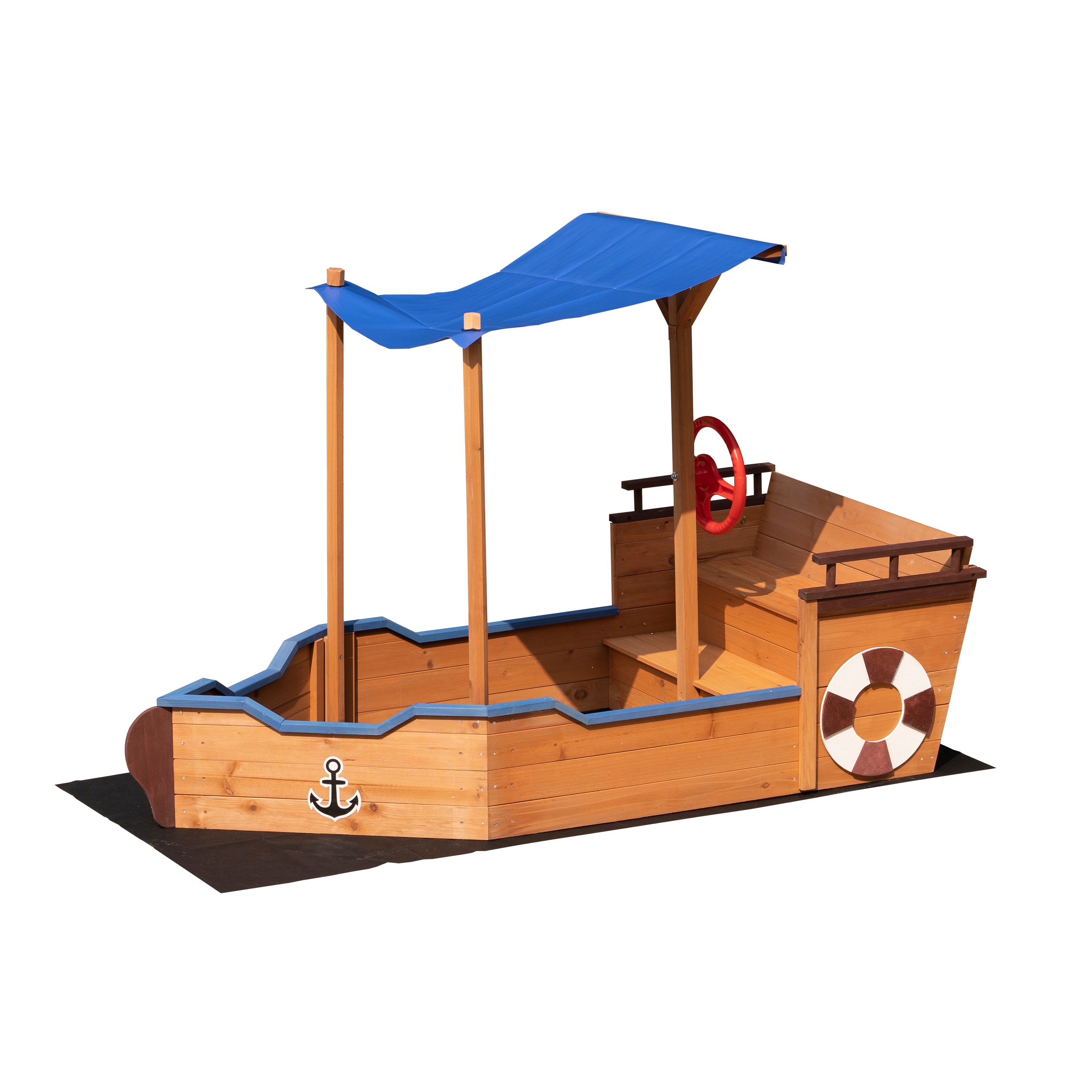 Siavonce XH83656 63.00-in x 30.70-in Brown Irregular Wood Sandbox
