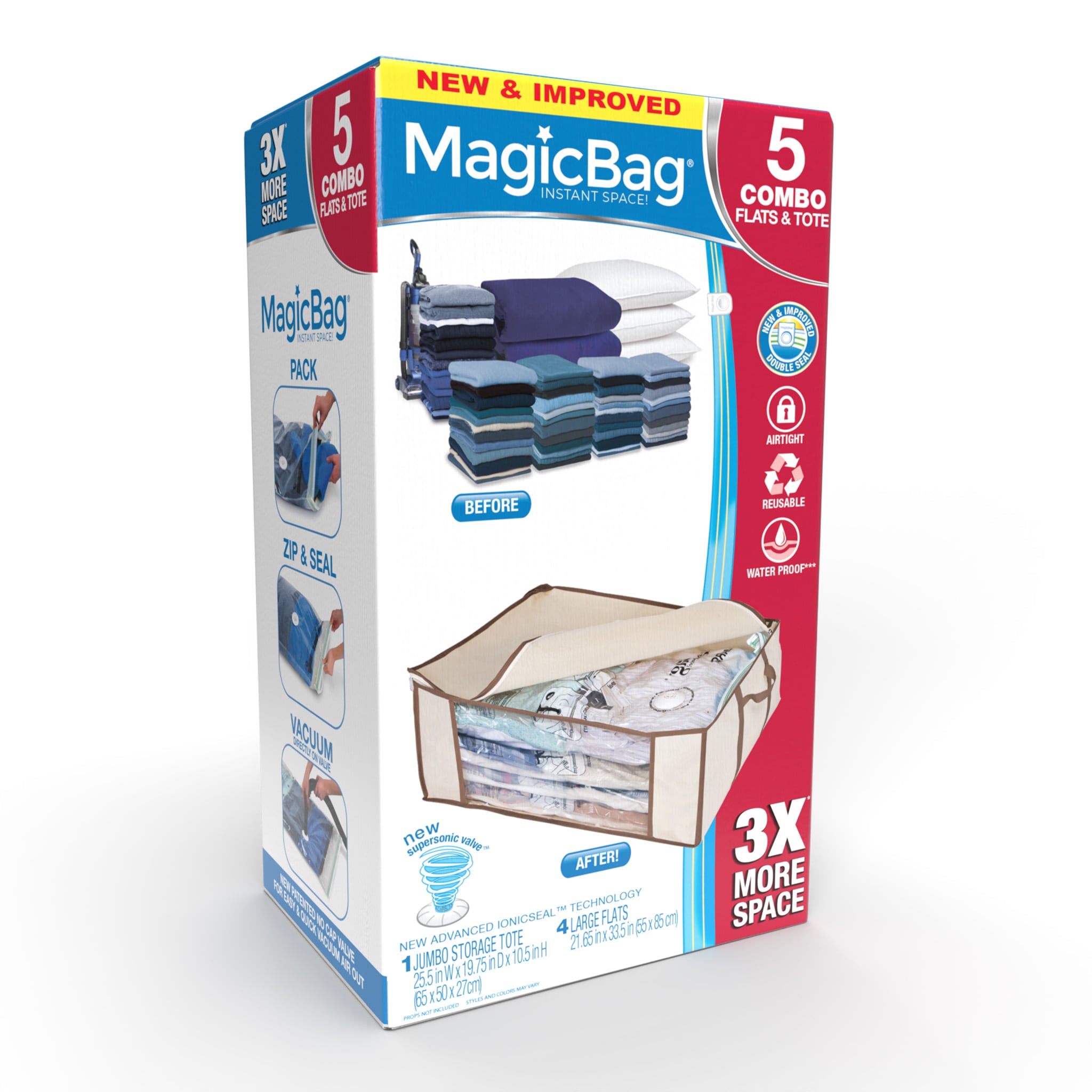 Smart Design 5755412-200 5 -Pack Clear Clothes organizer ( 19.75-Inches x 10.5-Inches x 25.5-Inches )