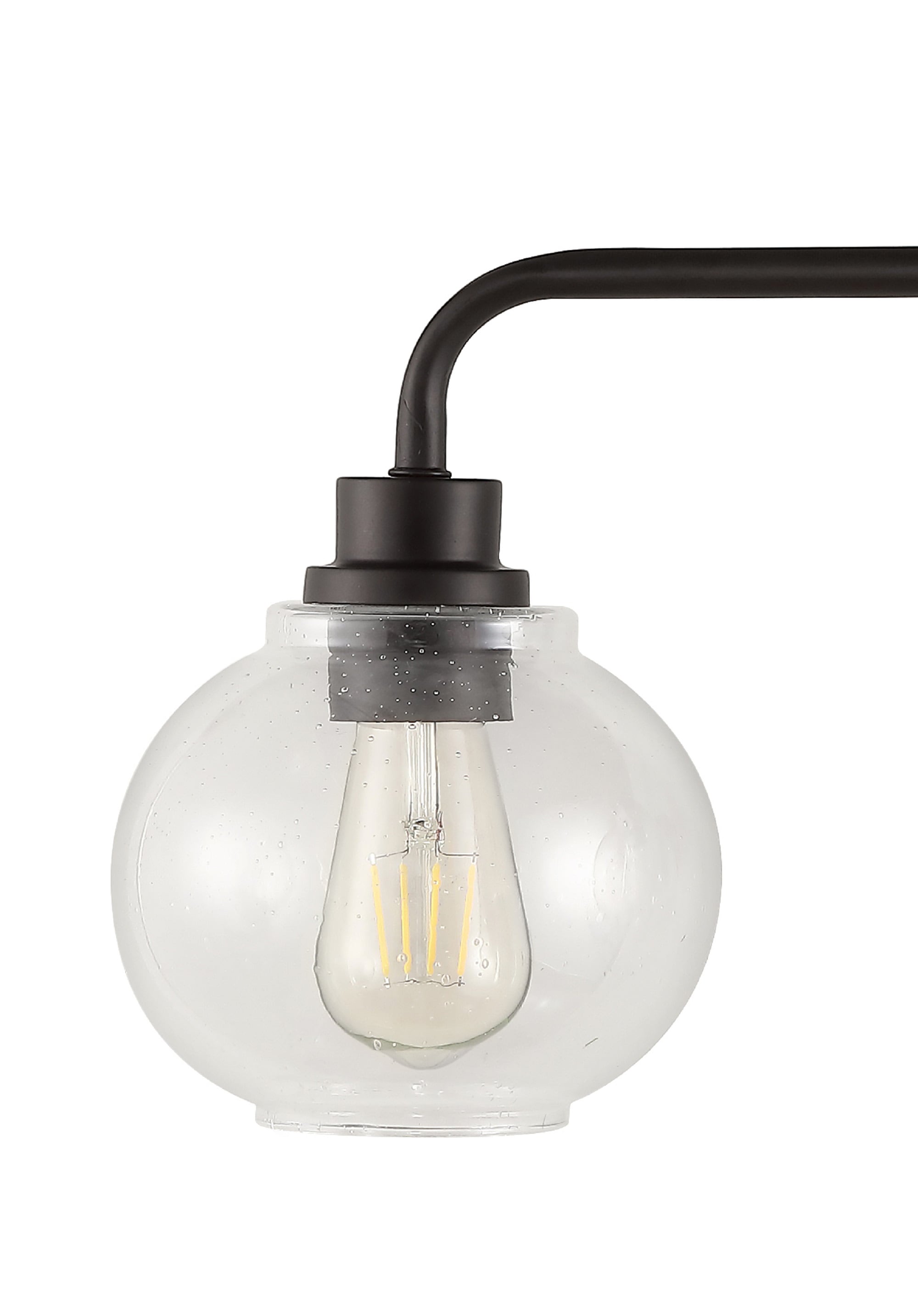 Jonathan Y Sandrine Ironseeded Glass Cottage Rustic 36 In 4 Light Oil Rubbed Black Led 9597