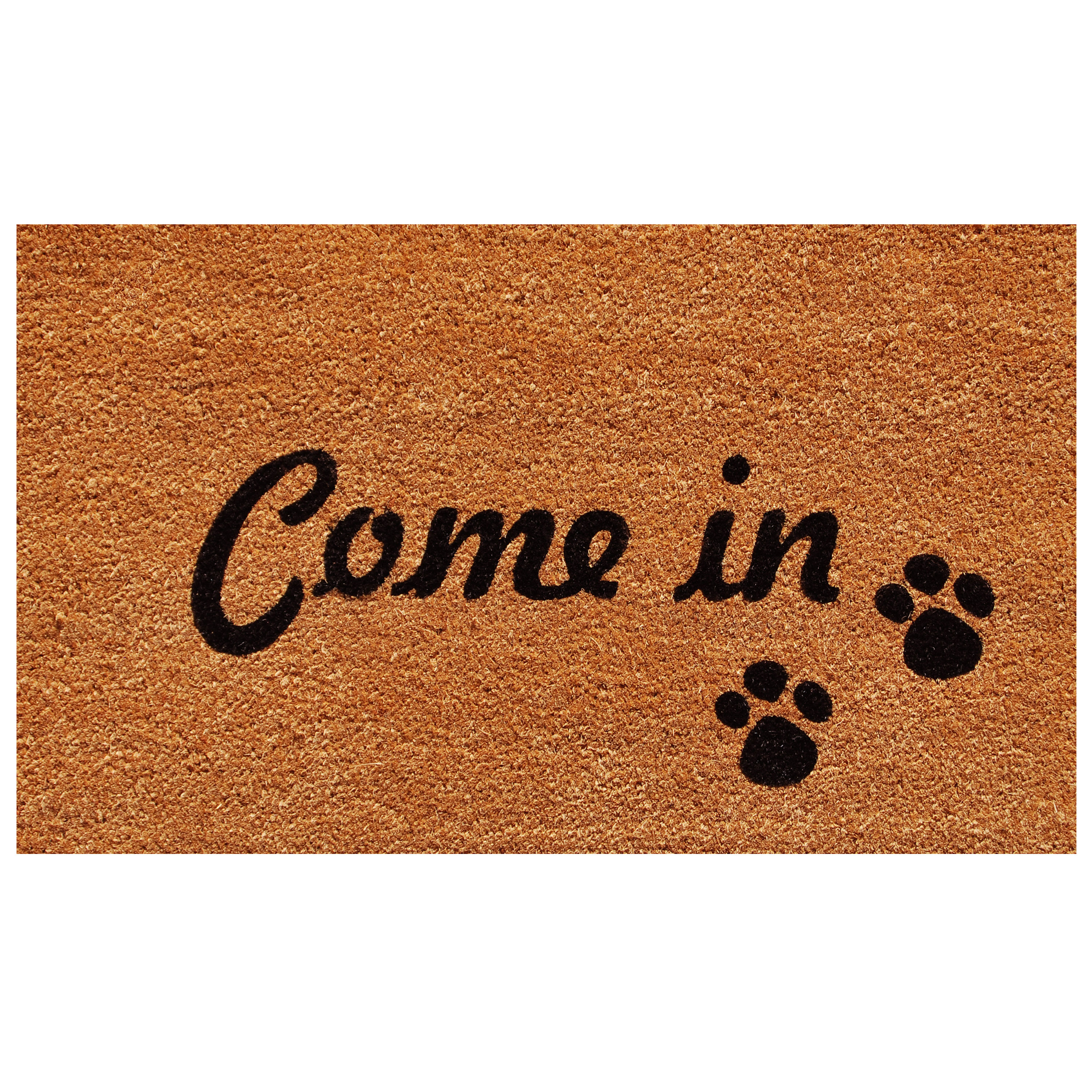 Callowaymills 100451729 1-ft x 2-ft Natural/Black Coir/Vinyl Rectangular Indoor or outdoor Decorative Welcome Door mat