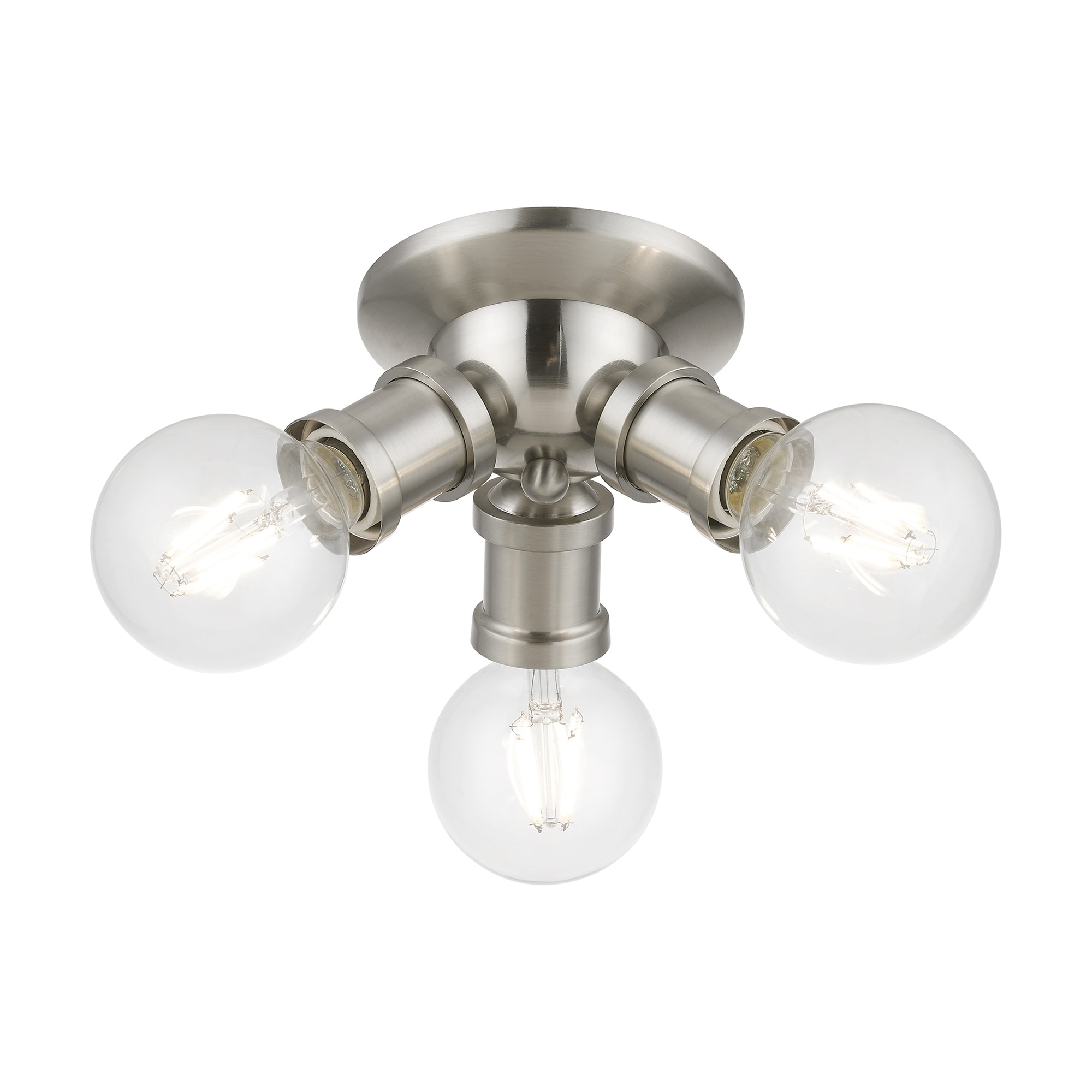 Lansdale 7" Brushed Nickel 3-Light Transitional Flush Mount