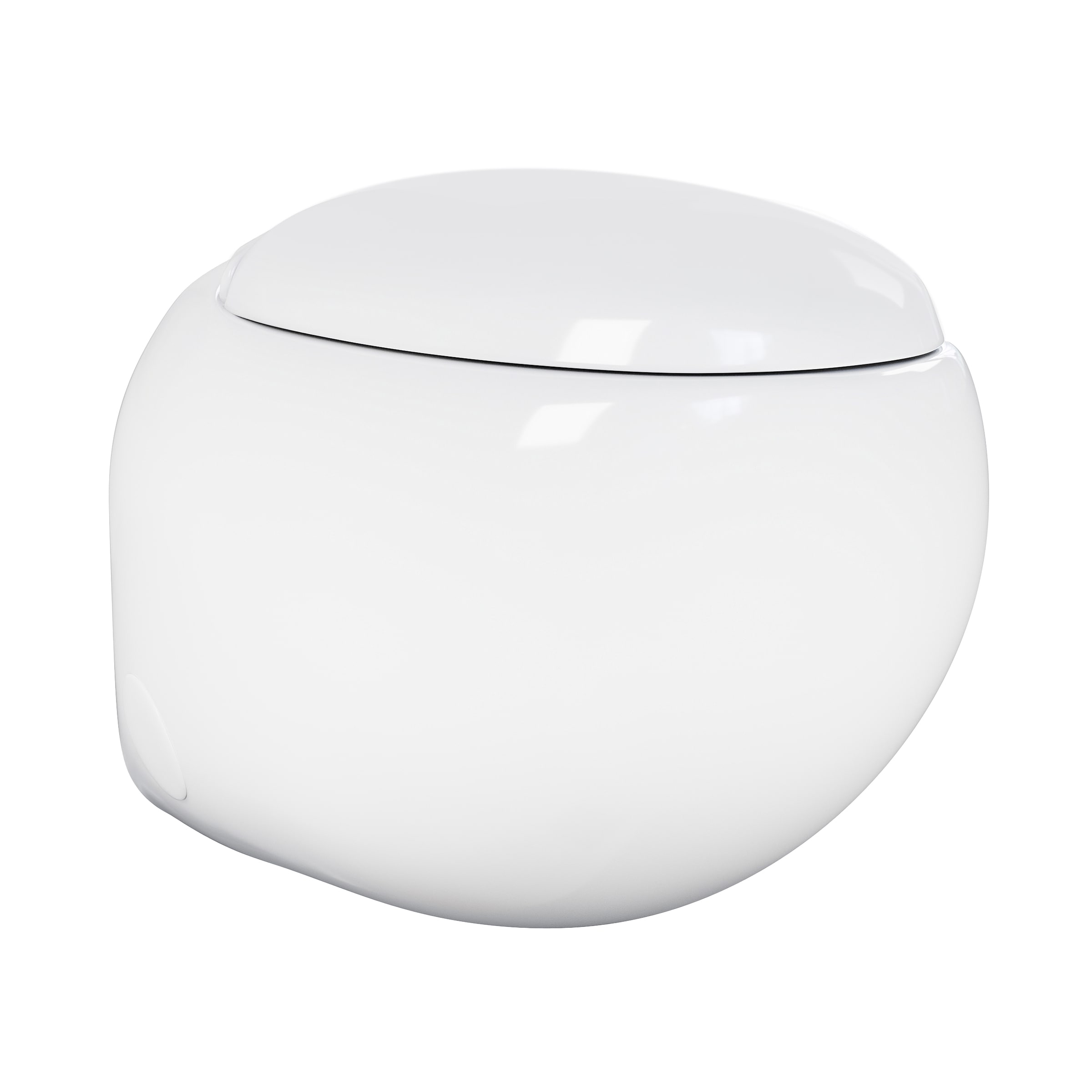 Swiss Madison SM-25-WTNNS03WH Nantes Glossy White Round Wall hung Toilet Bowl 7-in Rough-In