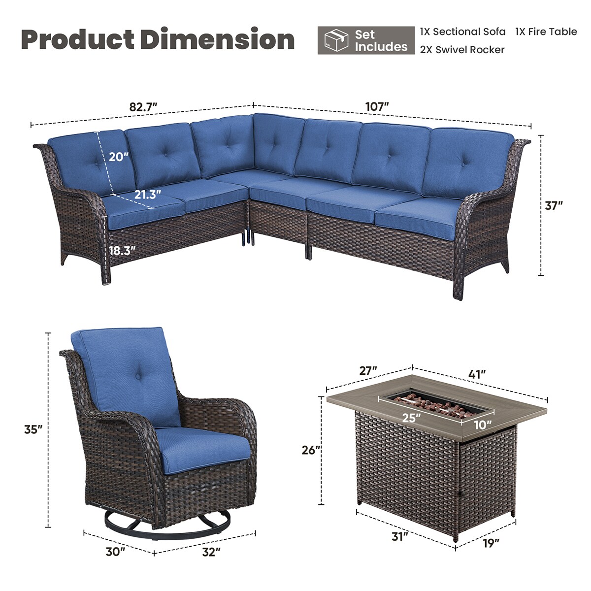 Rilyson FS144023APBR13-1 Patio-Conversation-Sets - View #4