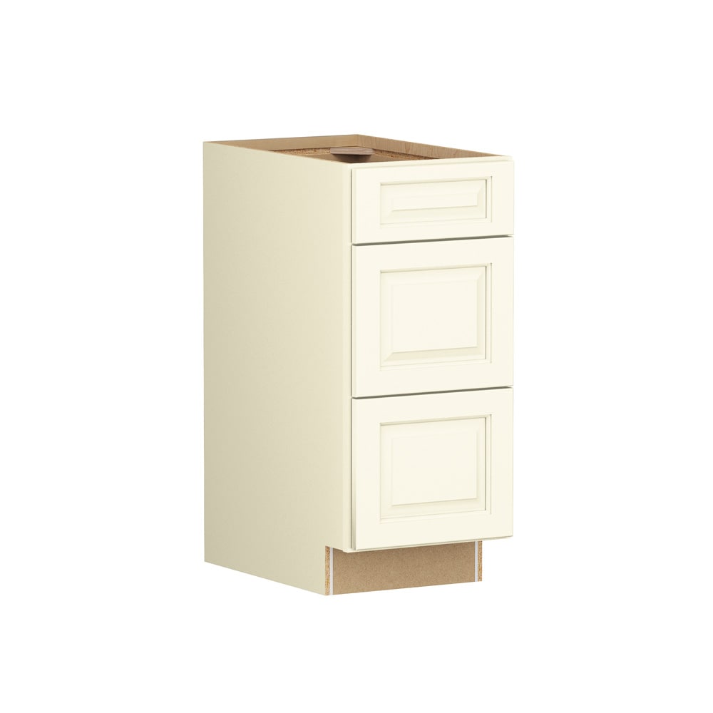 Shenandoah Stemson 12-in W x 34.5-in H x 24-in D Vanilla Painted Drawer Base Fully Assembled Cabinet Raised Panel Raised panel