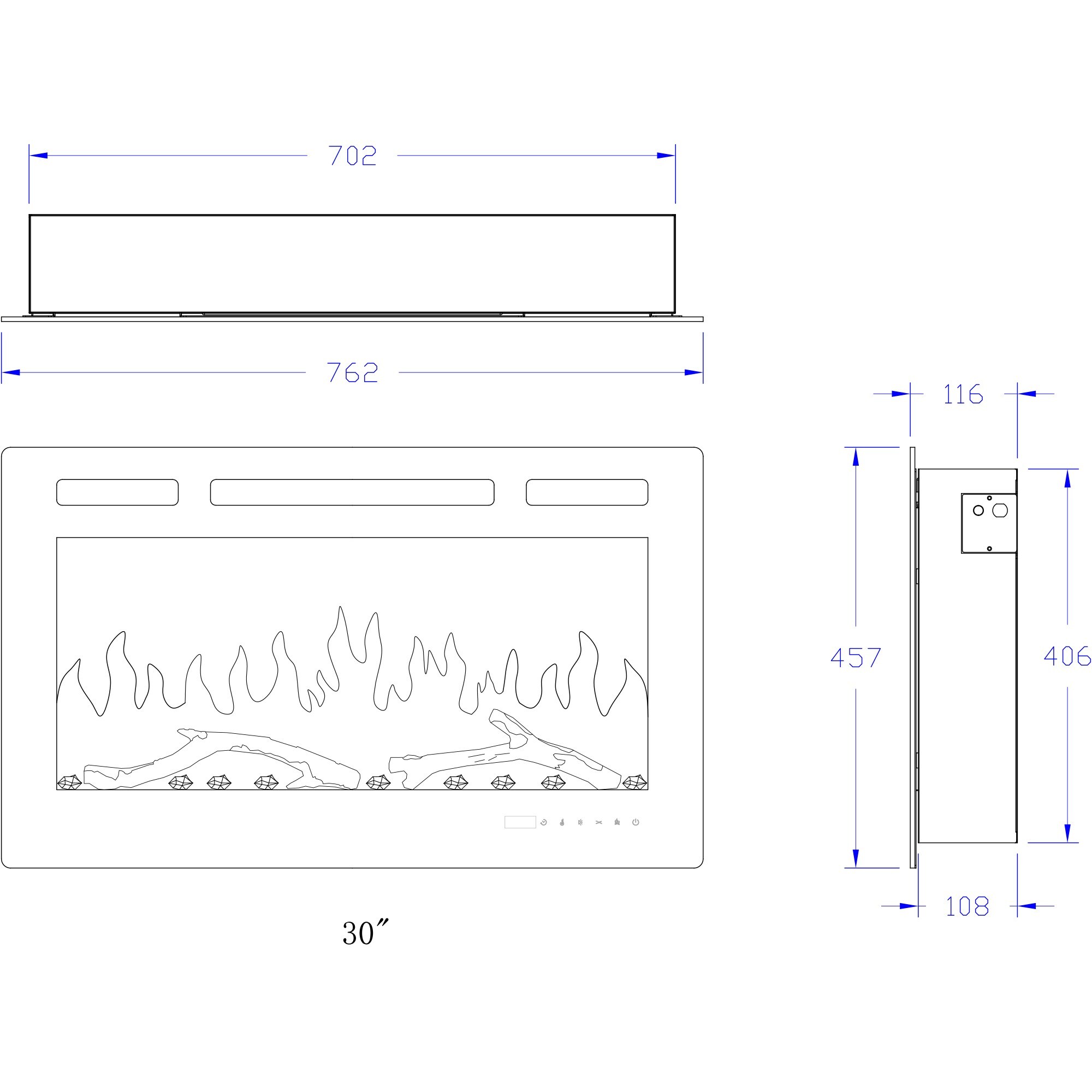 Dimakai DK-EF30R Electric-Fireplaces - View #8