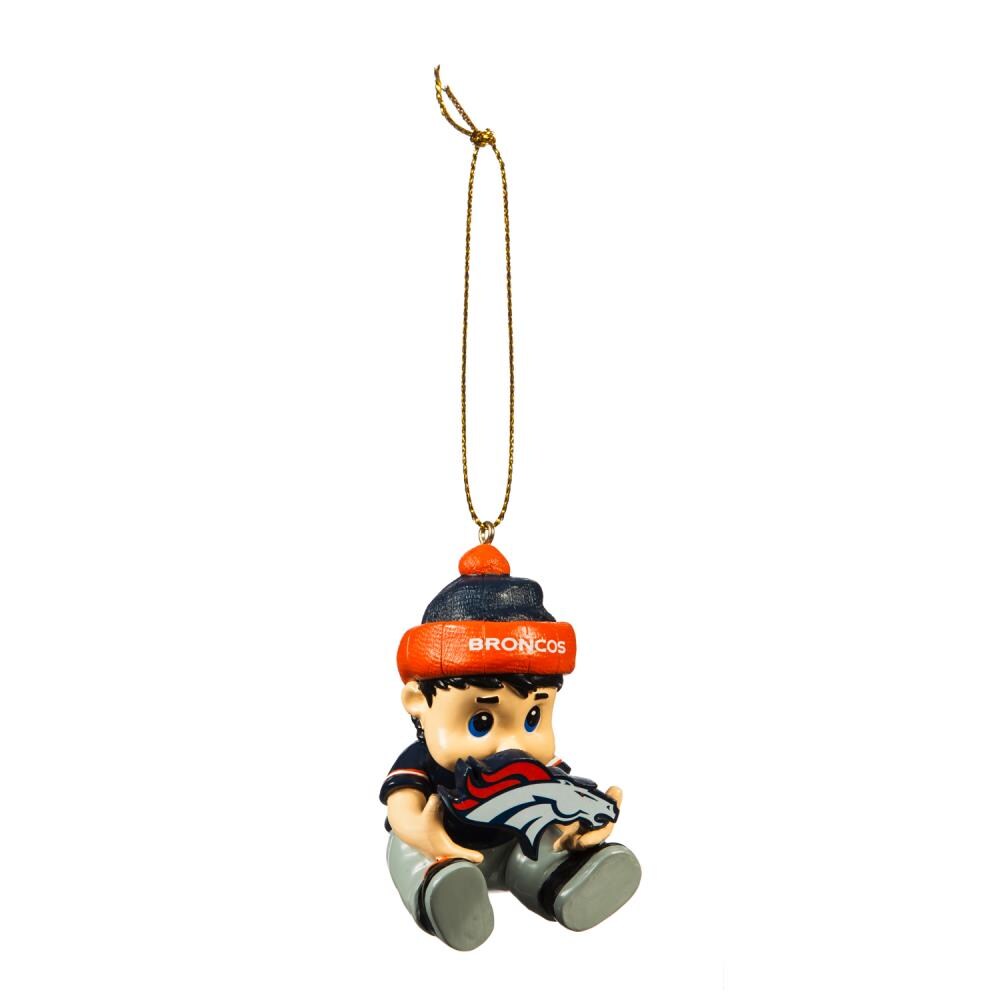 Denver Broncos Blown Glass Stocking Ornament - Sports Unlimited