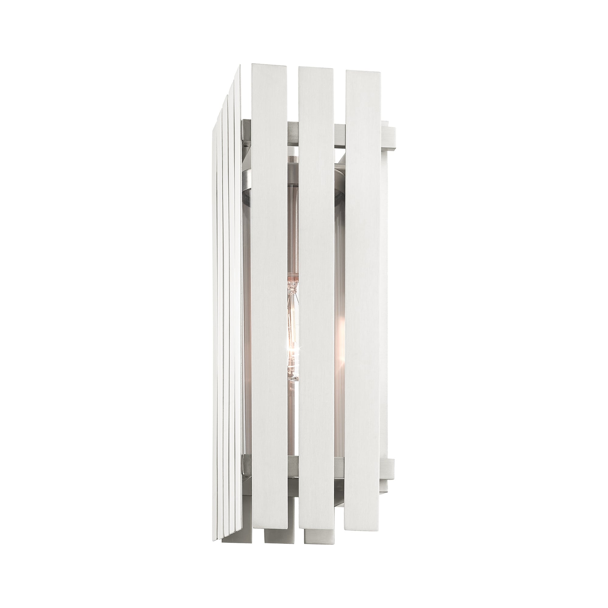Greenwich 17" Brushed Nickel Outdoor Wall Lantern with Clear Glass