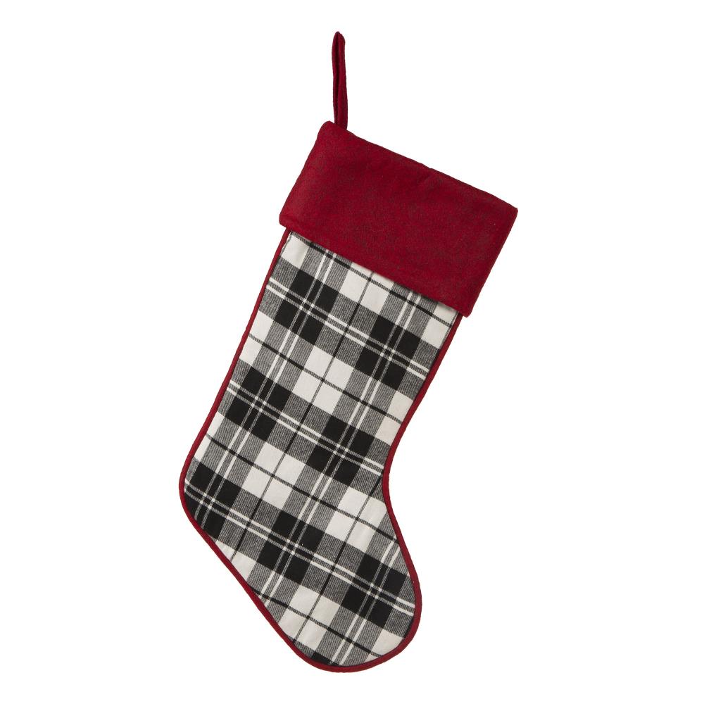 Glitzhome 1113203329 20-in Plaid Christmas Stocking
