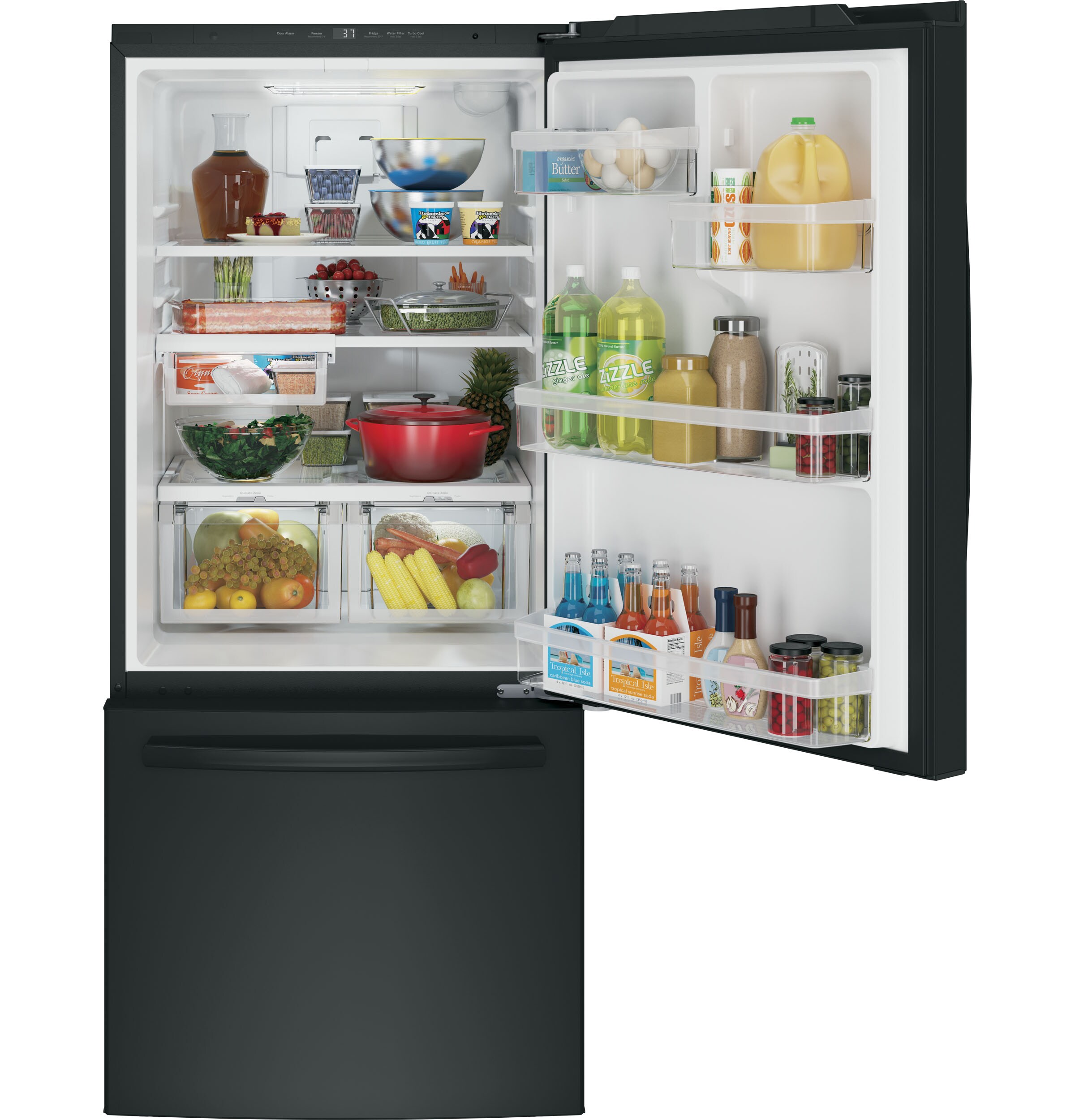 GE 24.9-cu ft Bottom-Freezer Refrigerator with Ice Maker