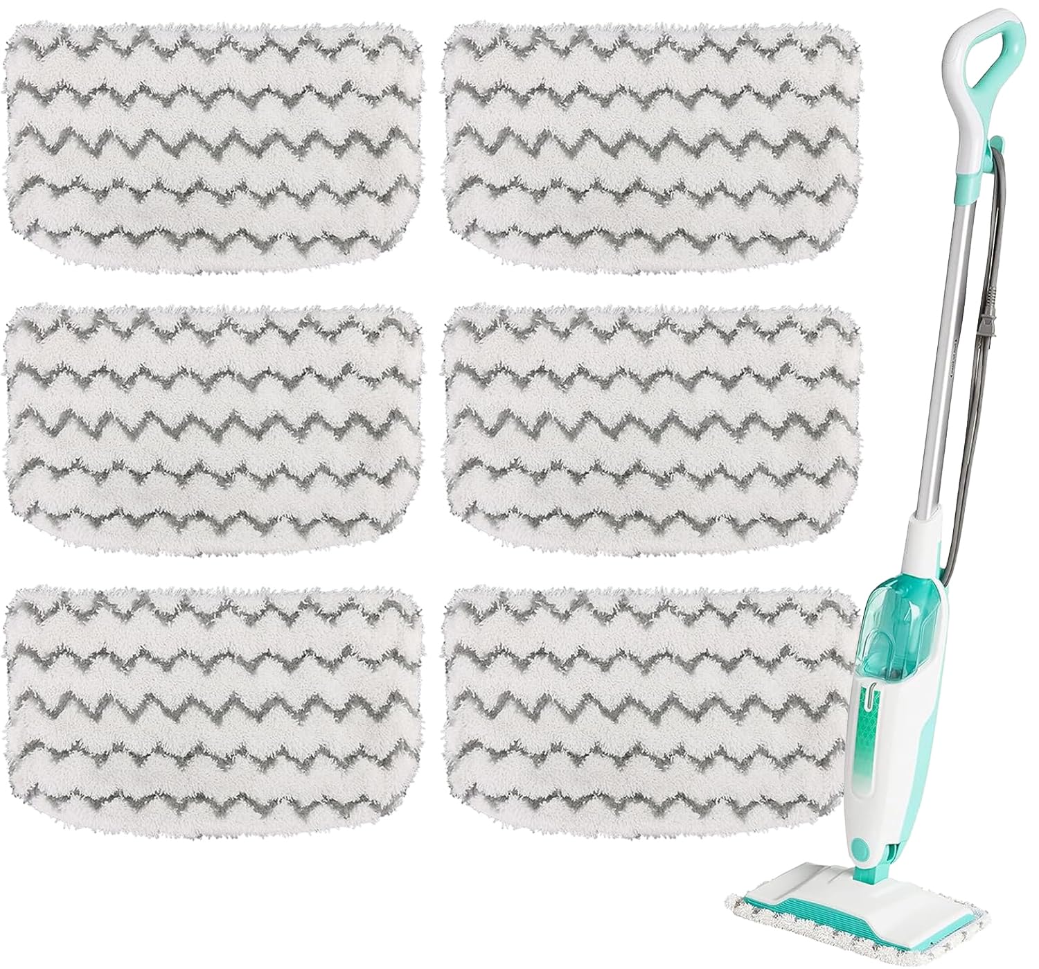 Misopily  6 Pack Thickened Microfiber Steam Mop Replacement Pads Compatible with S1000 S1000A S1000C S1000WM S1001C Models Washable Reusable Mop