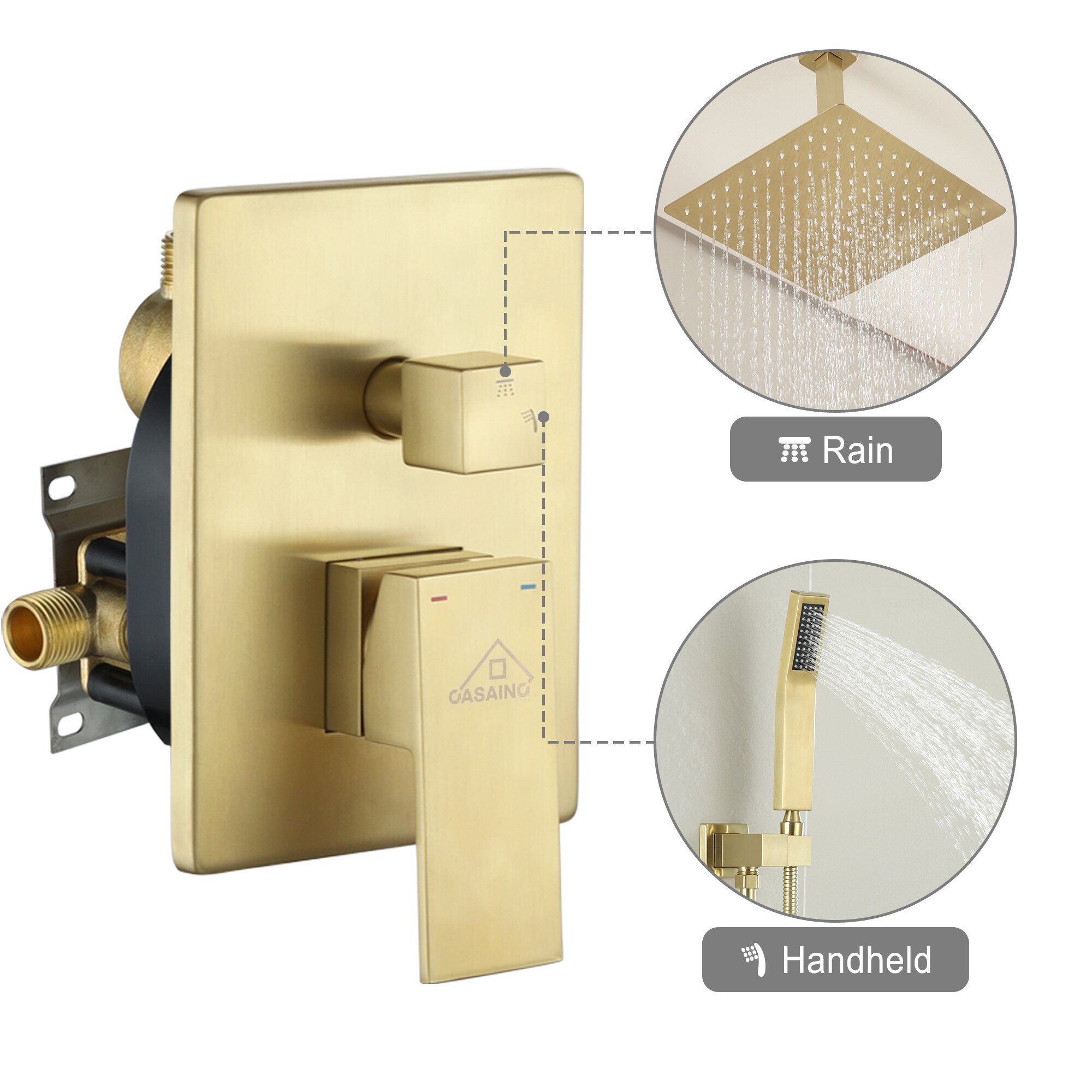 CASAINC CS3602-10BG Showerhead-Bar-Panels - View #5