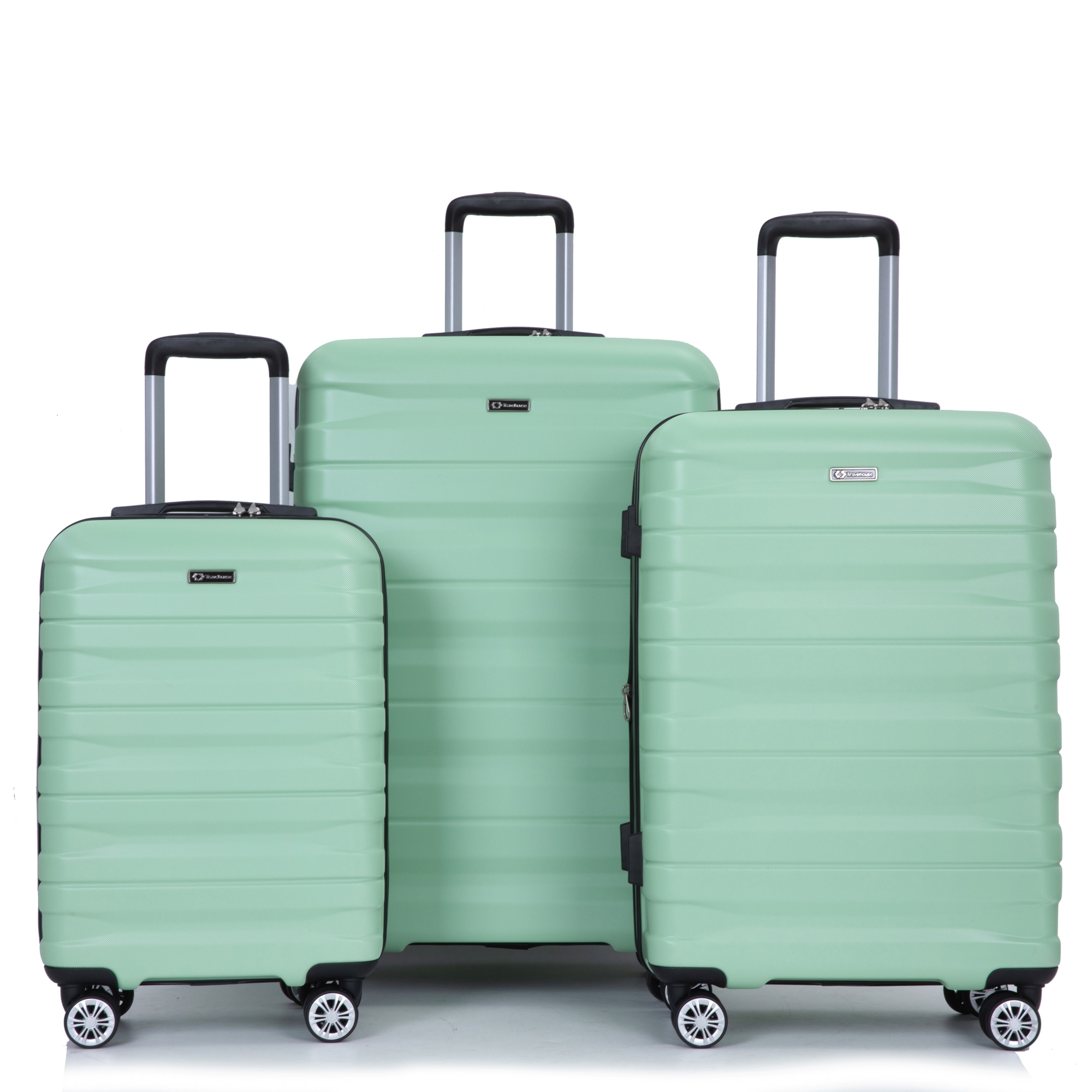 SINOFURN SYD9400020LG 20.3x11.4x30.3 Light Green Plastic Hardshell Suitcase set 3 -Bag