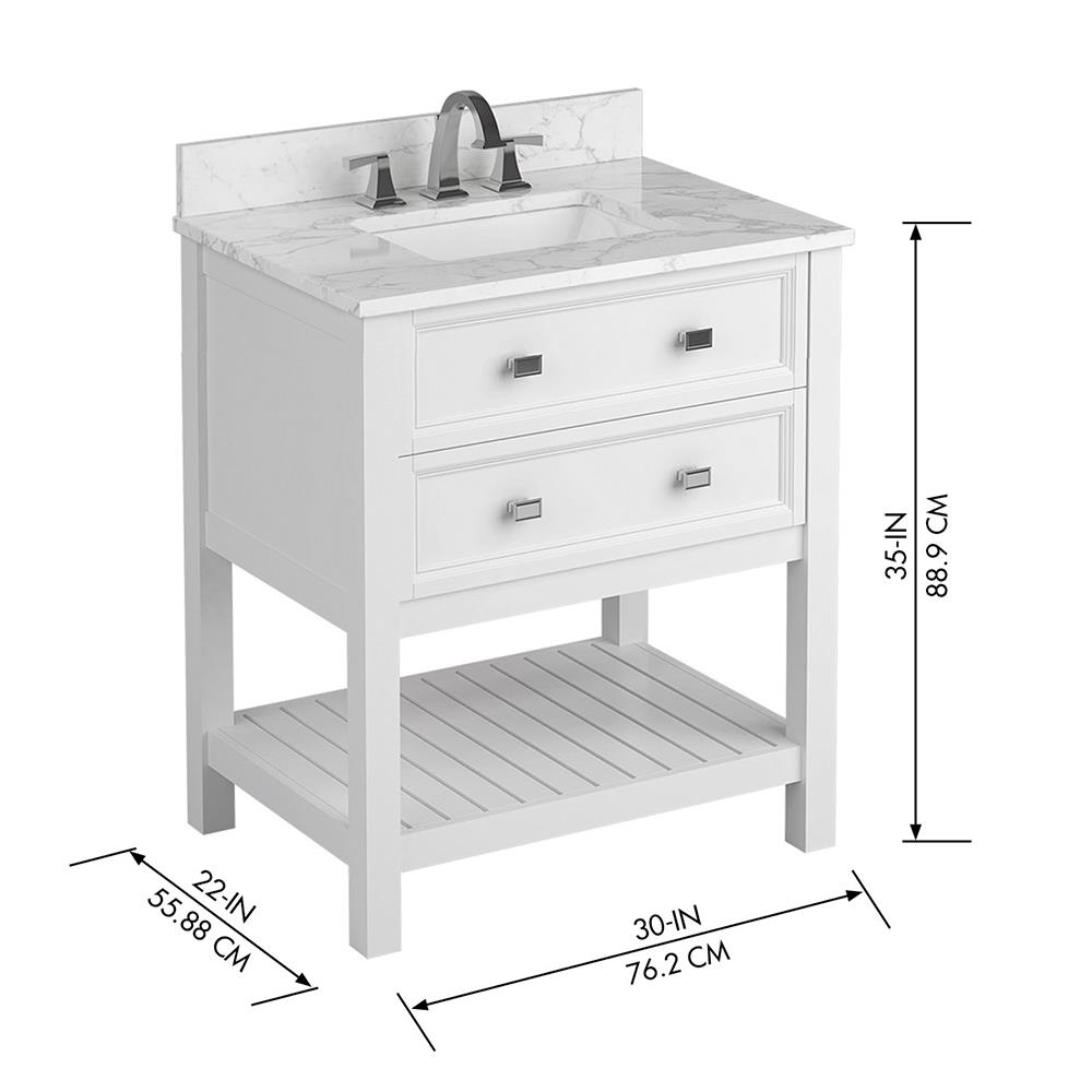 allen + roth Canterbury 30-in White Undermount Single Sink Bathroom ...